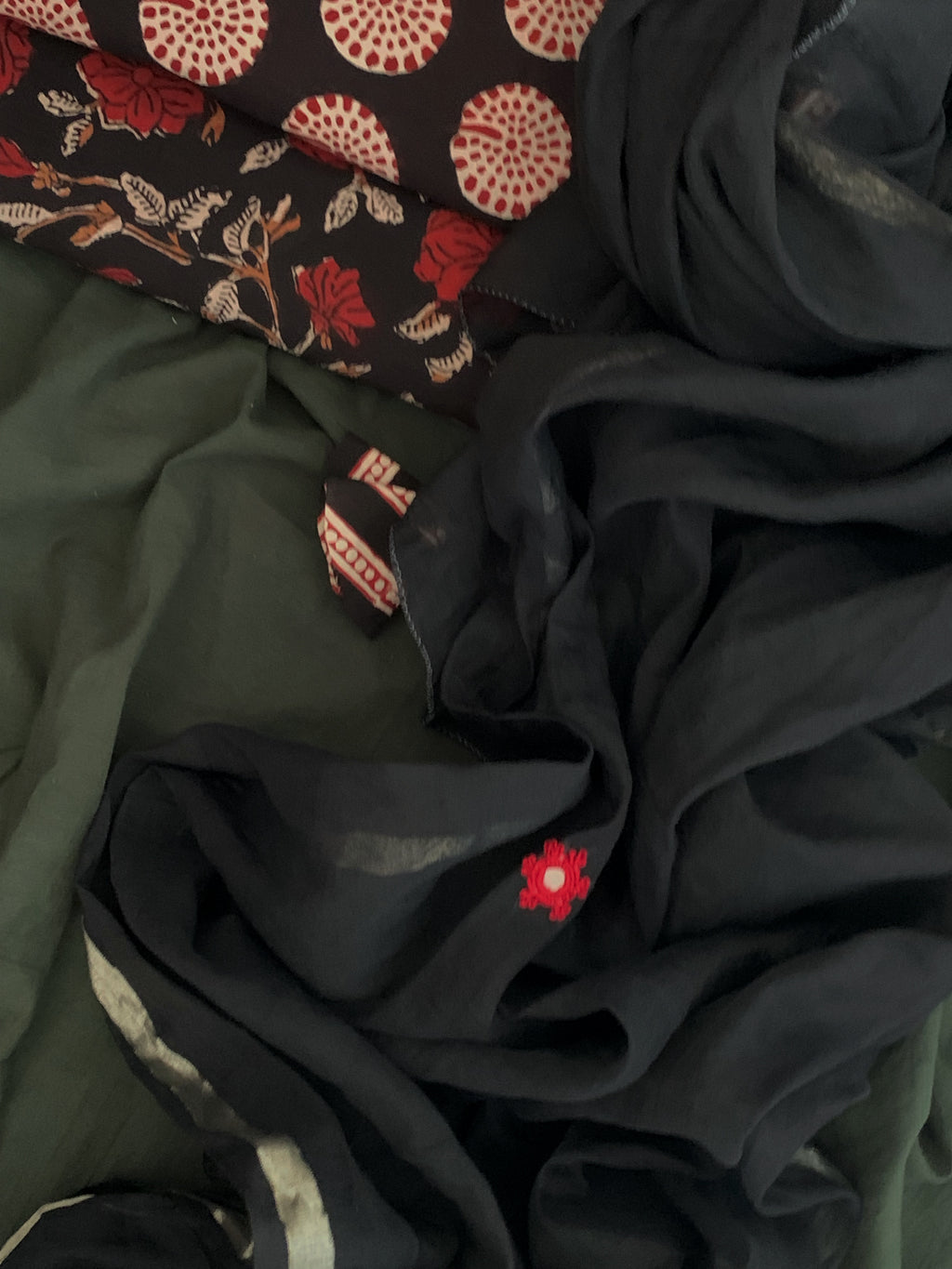 Handblock Cotton Chanderi Suit