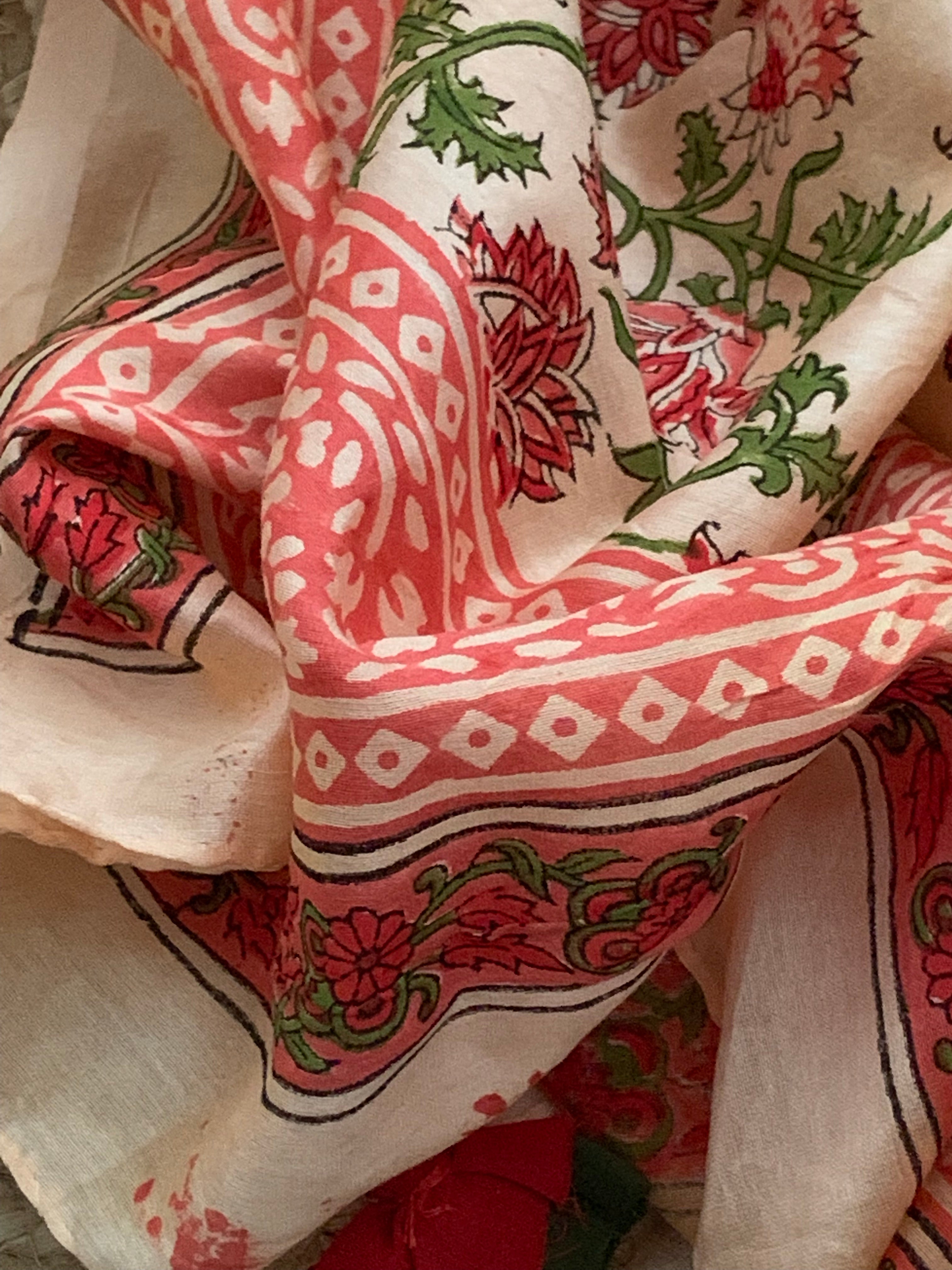 Blush Coral Handcrafted Cotton Chanderi Suit