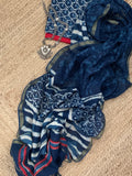 Handblock chanderi suit