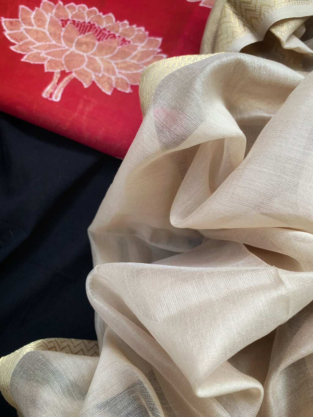 Handwoven Maheshwari Kurta dupatta set