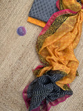 Handblock chanderi suit