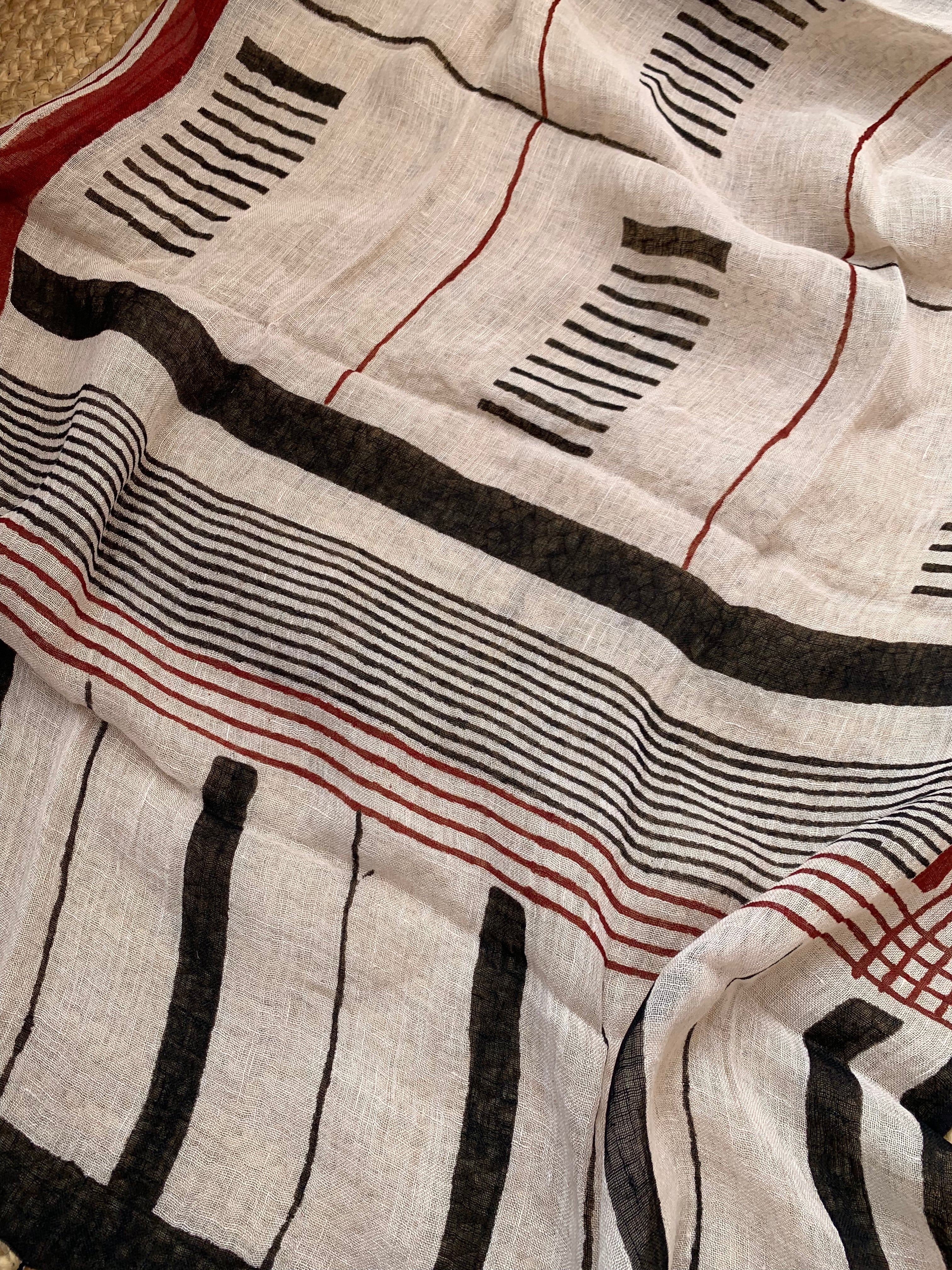 Handcrafted Linen Kurta Dupatta Set