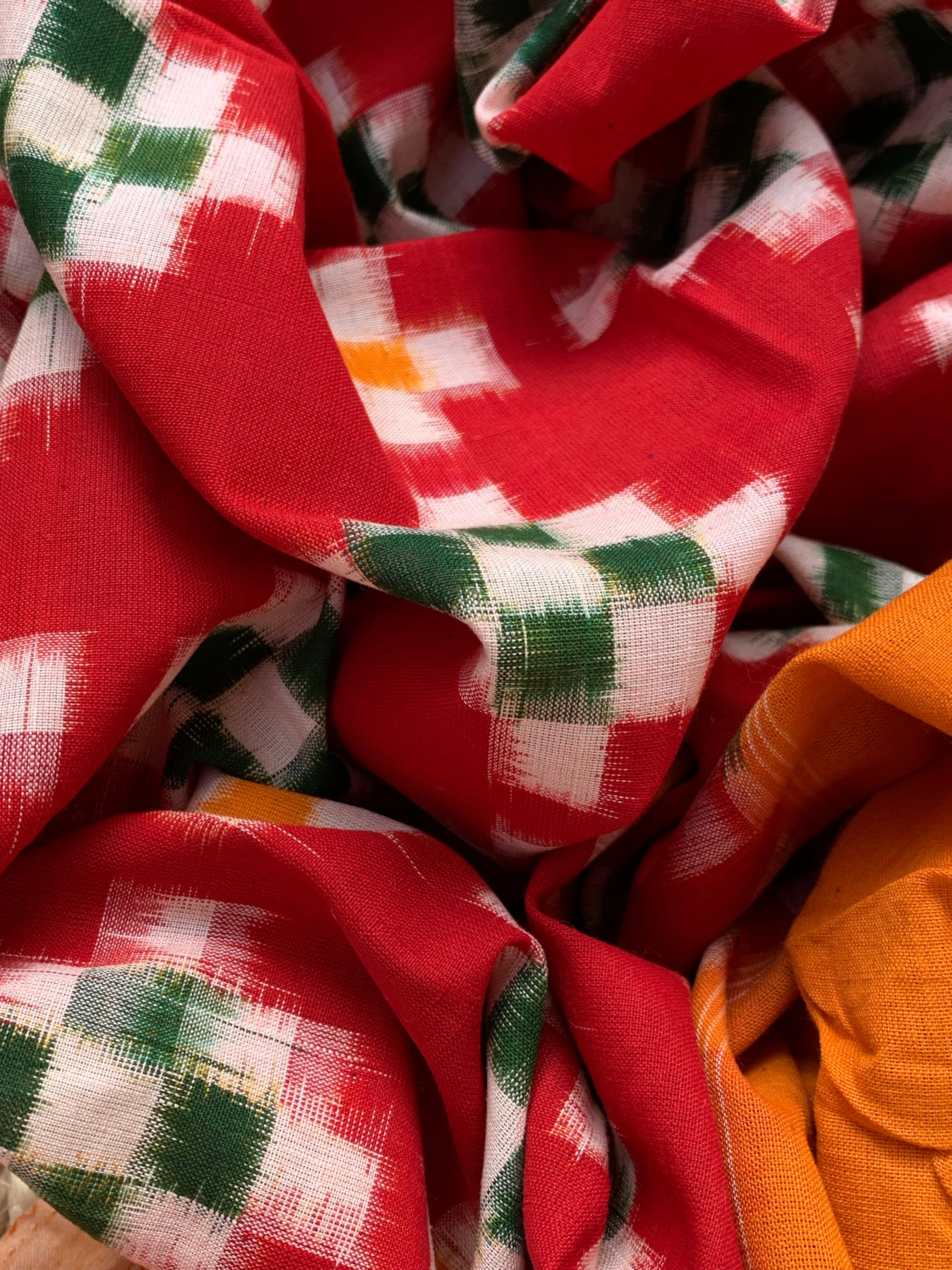 Handwoven Double Ikat Kurta  Dupatta set