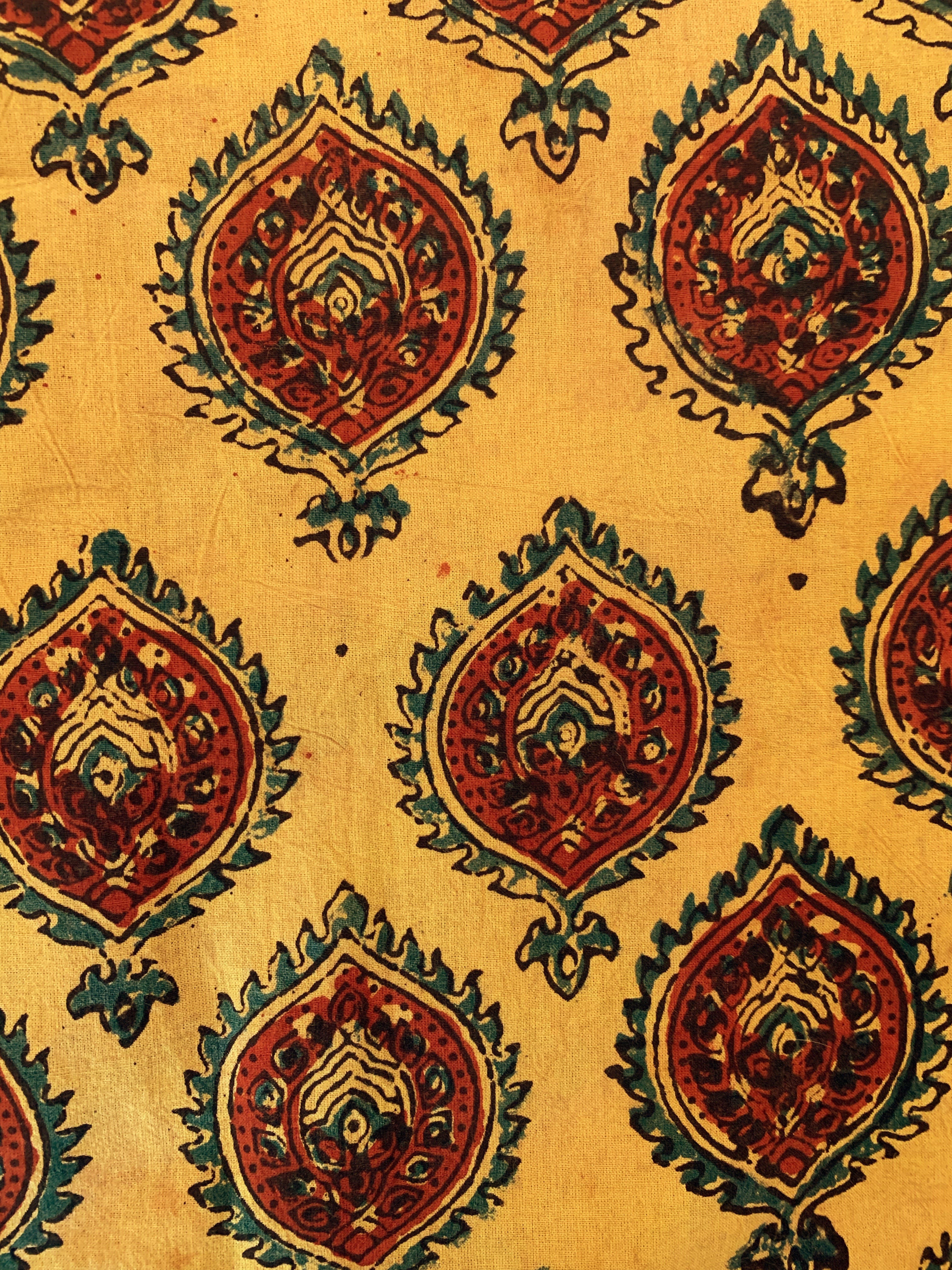 Hand Block Printed Ajrakh Natural Dyed Cotton Fabric Kurta Bottom Set