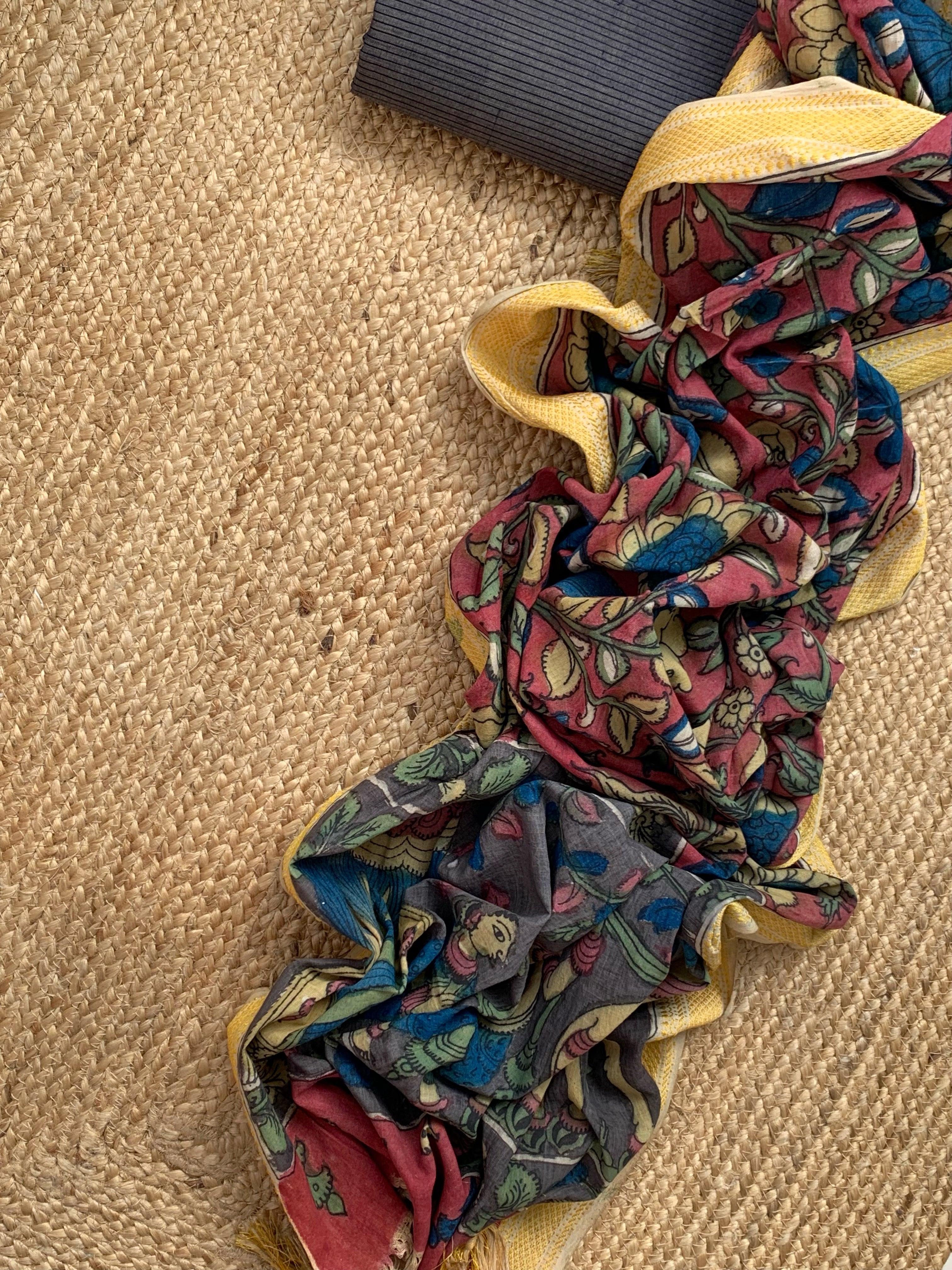 Handcrafted Kalamkari Kurta Dupatta Set