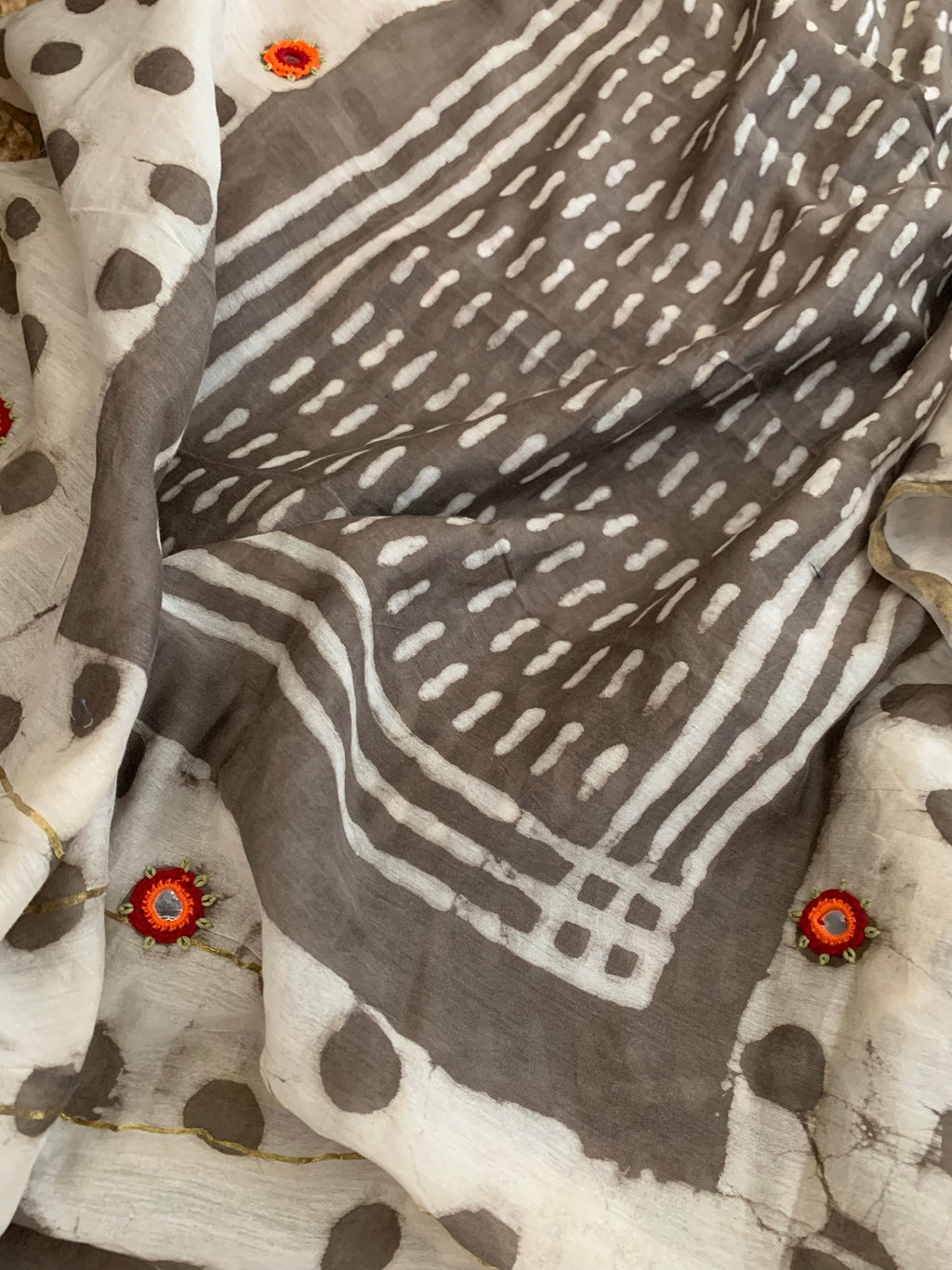 Handblock Cotton Chanderi Suit