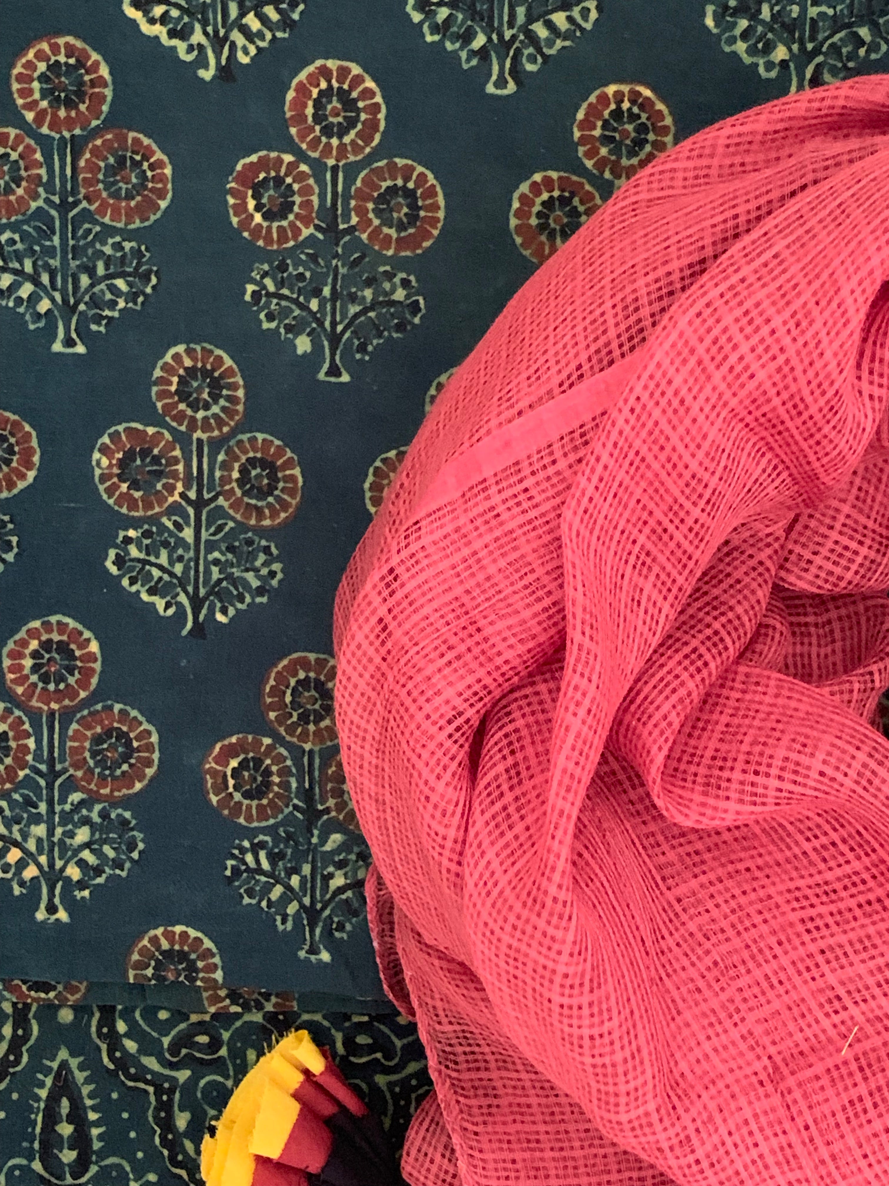 Handblock Ajrakh Cotton Kota Suit