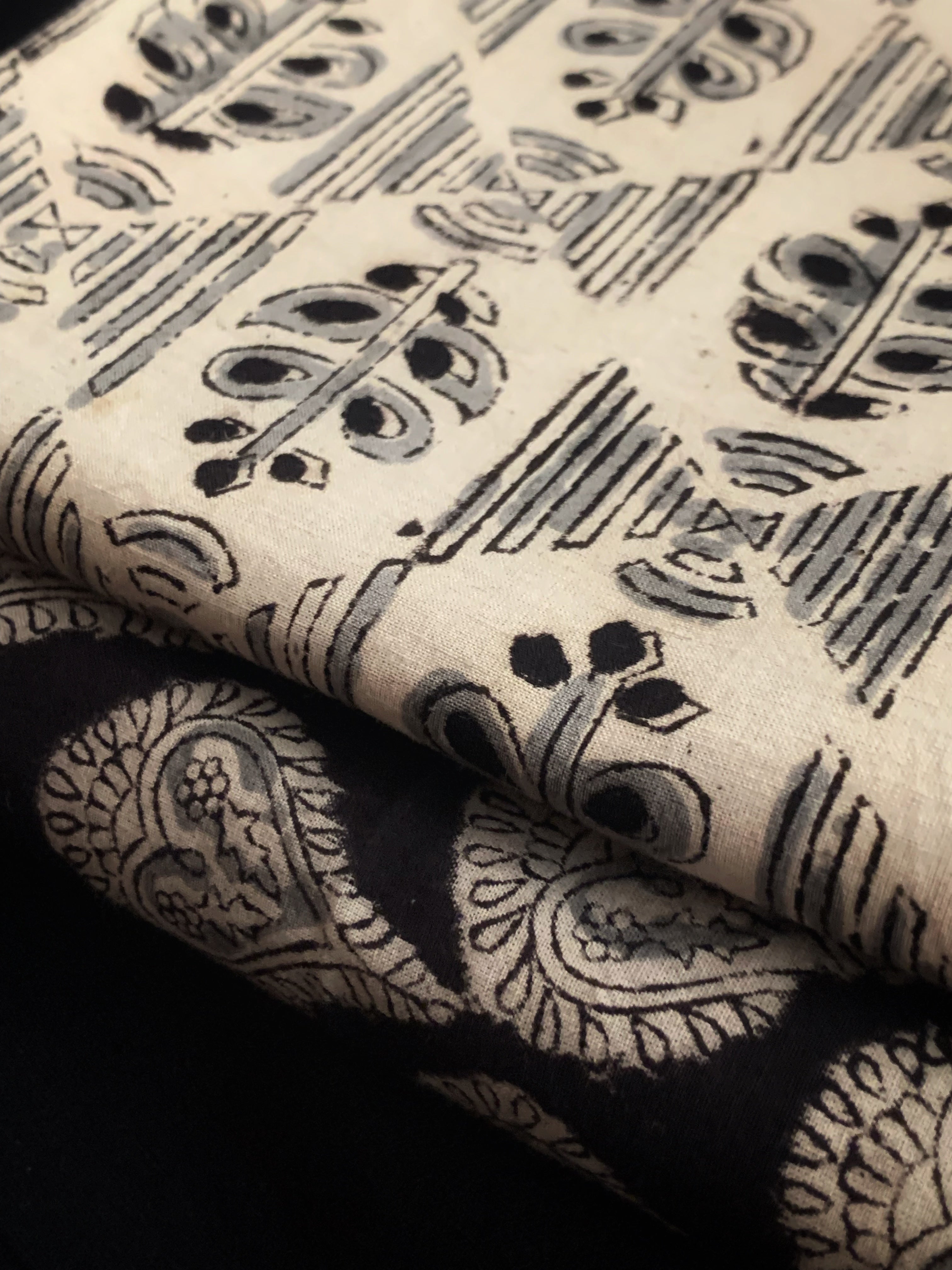 Hand Block Printed Kalamkari Natural Dyed Kurta Bottom Set