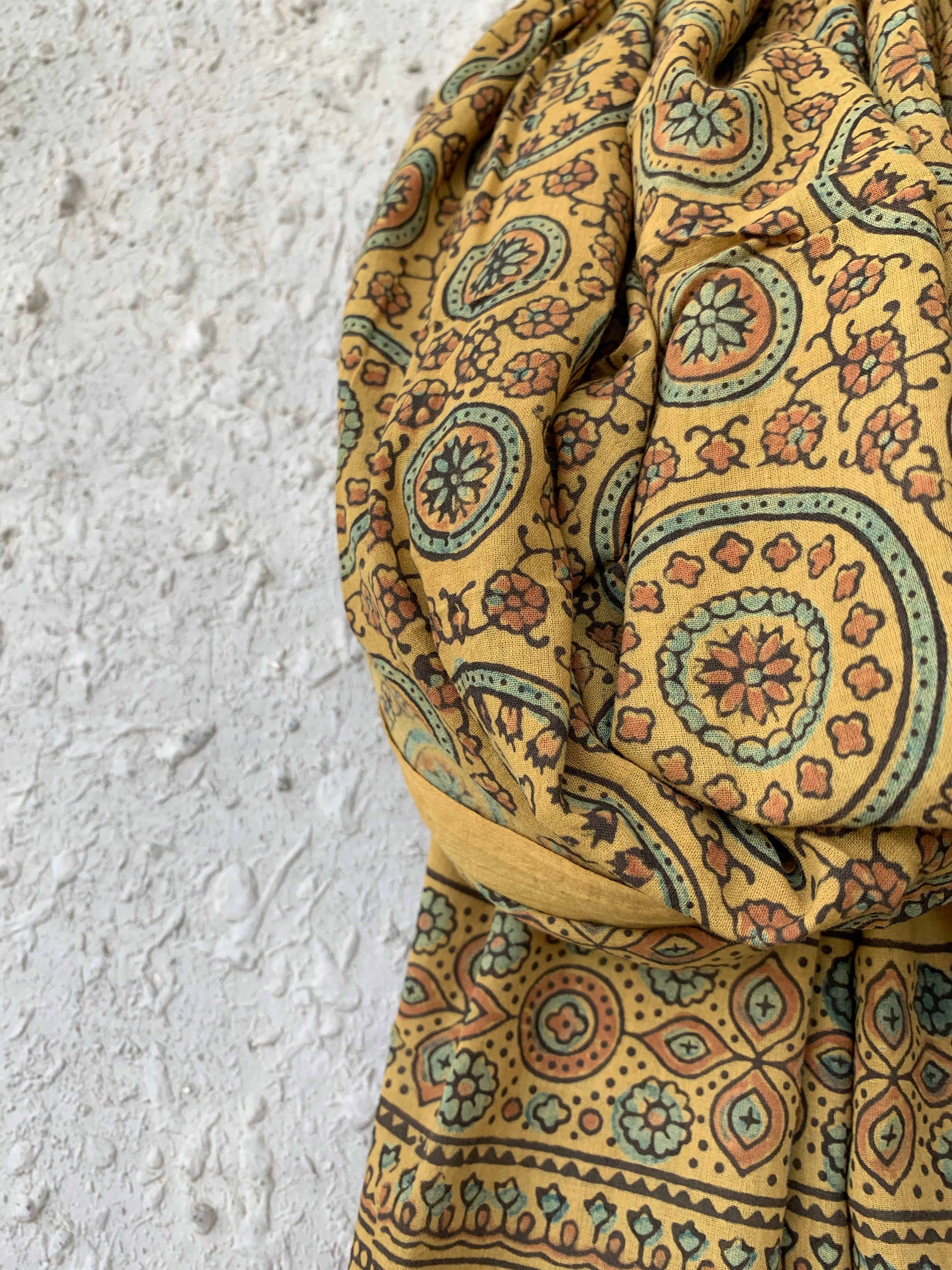 Handblock Ajrakh Dupatta