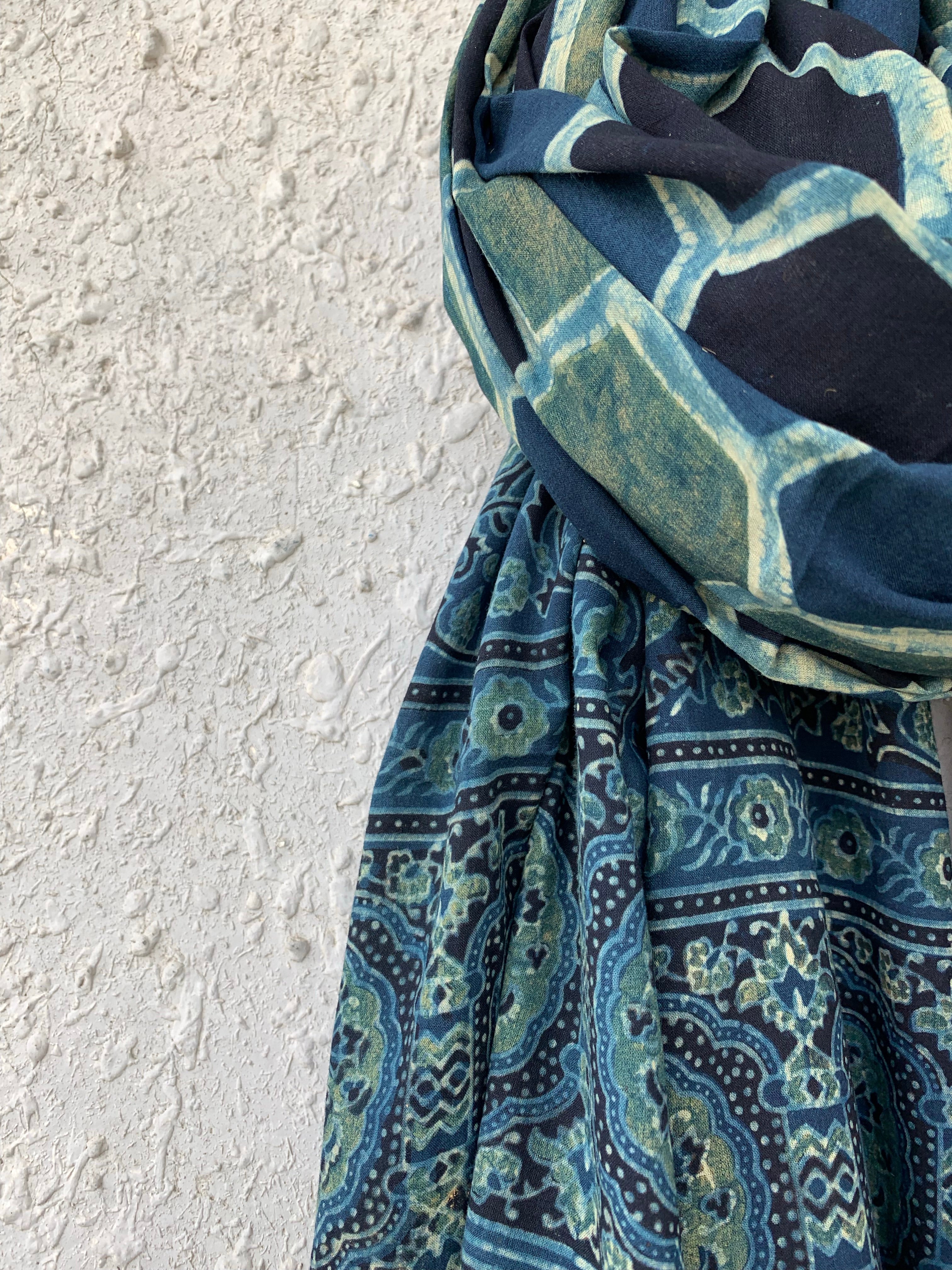 Handblock Ajrakh Dupatta
