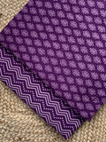 Hand Screen Print Kurta Bottom Set - Violet