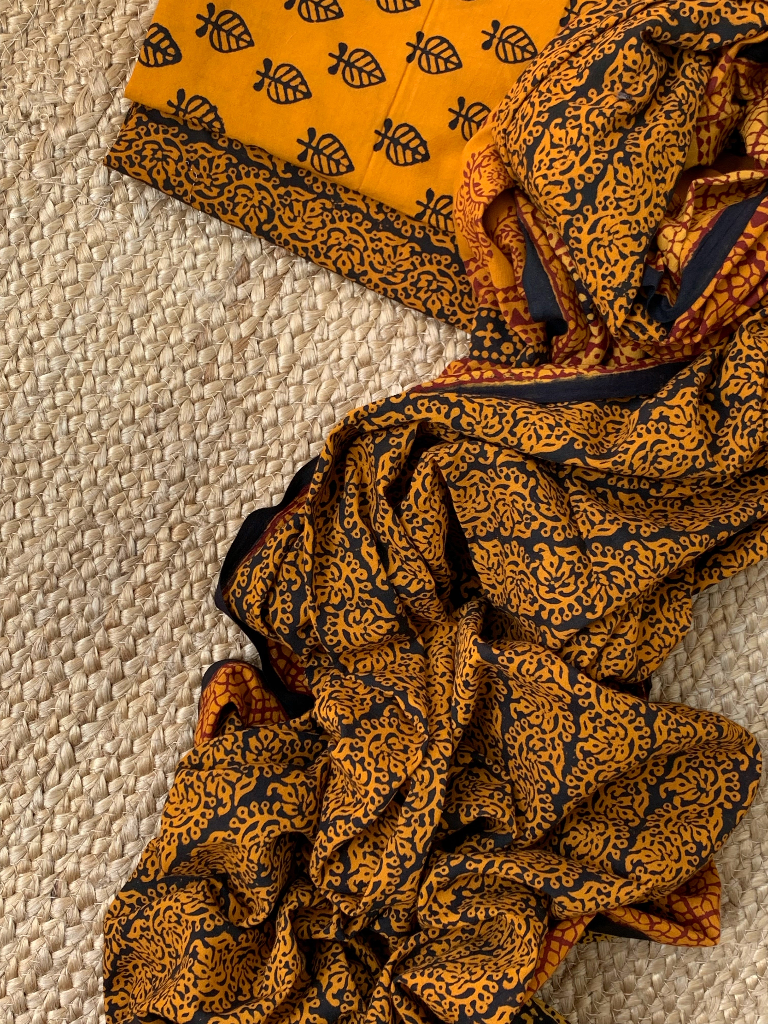 Natural Dyed Bagh Block Print Cotton Suit