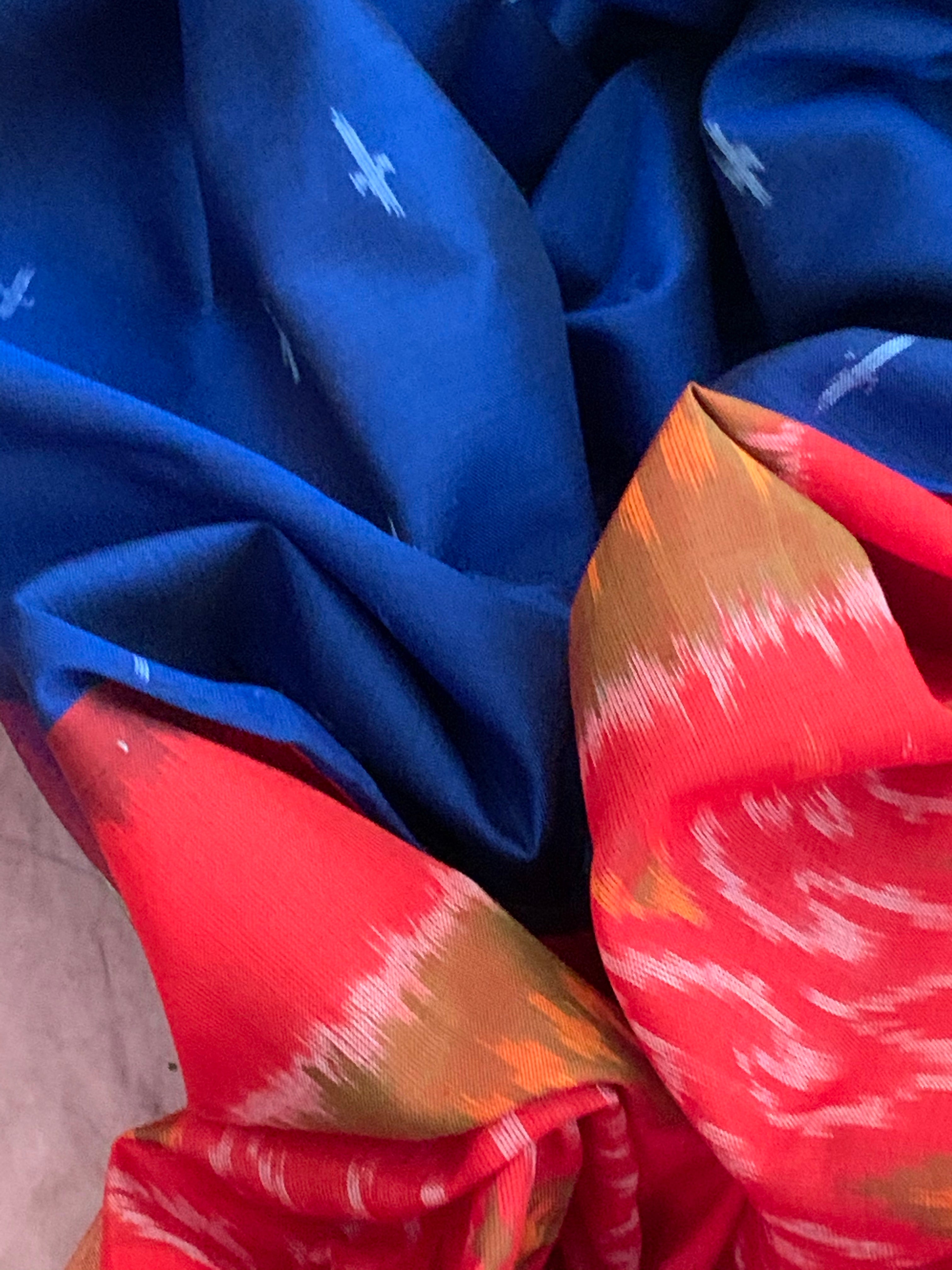 Handwoven Ikat Cotton Silk Kurta Dupatta Set