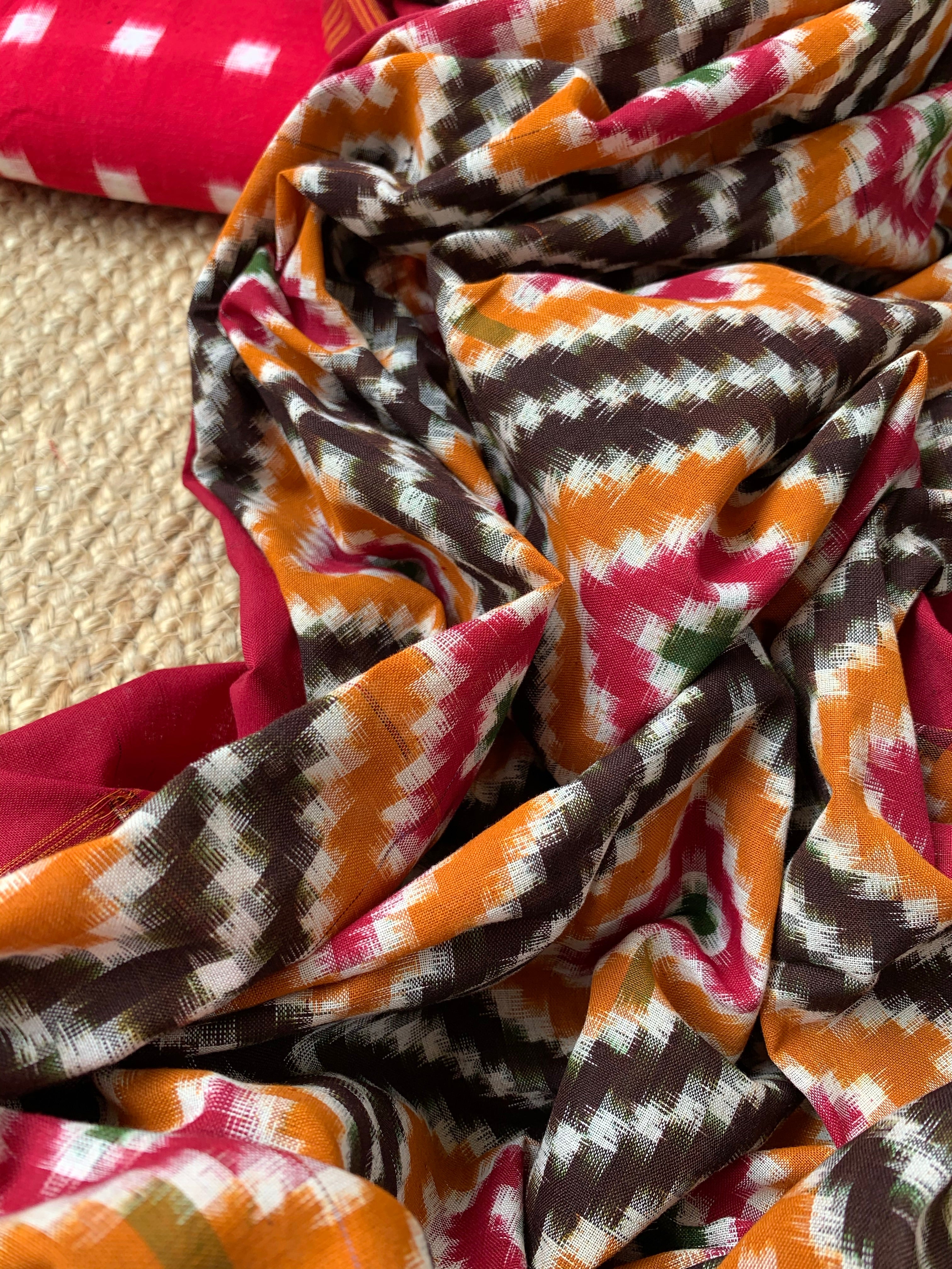 Handwoven Double Ikat Kurta Dupatta Set