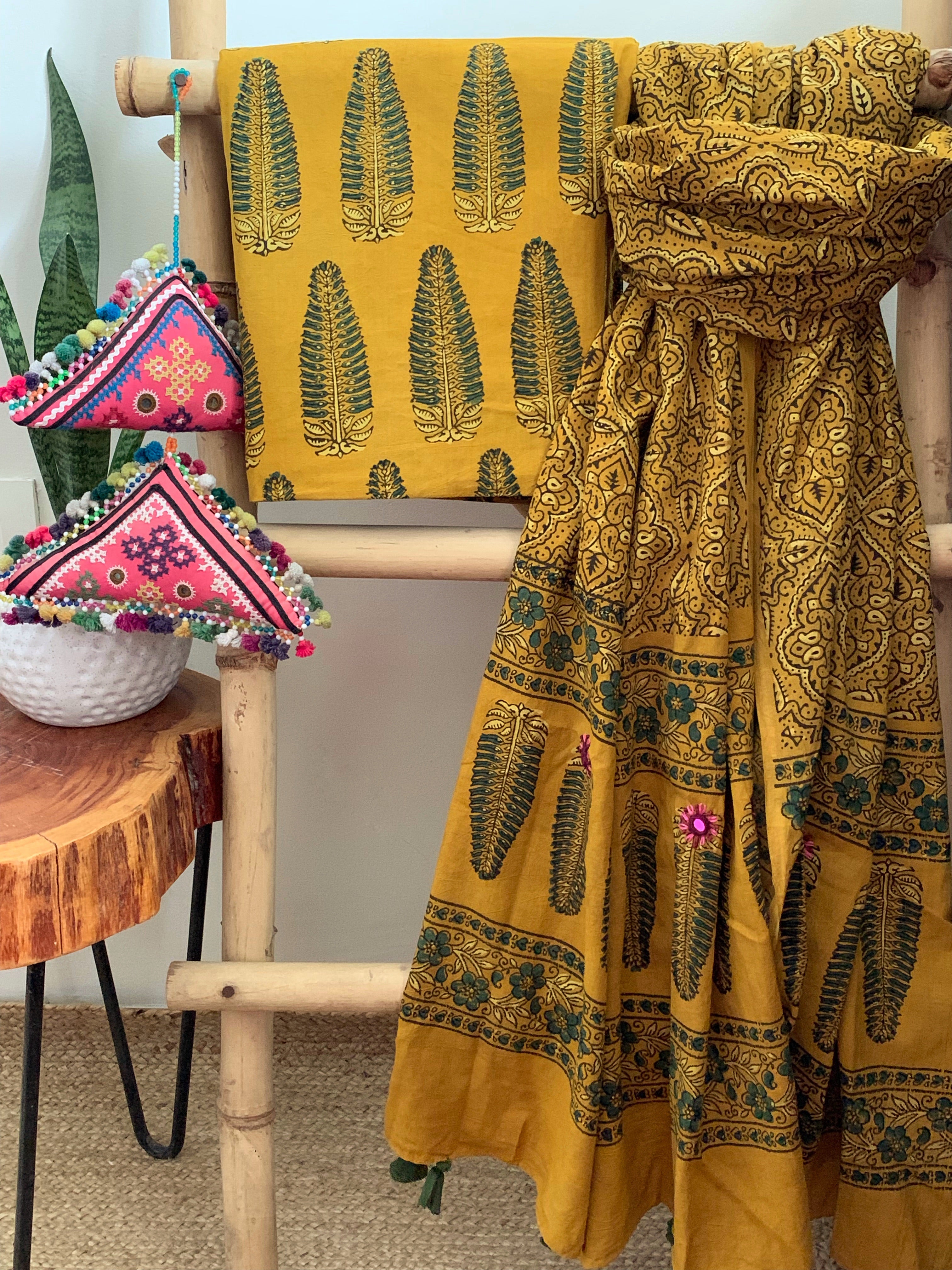 Handcrafted Ajrakh Kurta Dupatta set