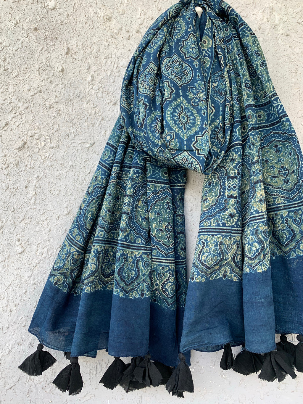 Handblock Ajrakh Dupatta