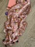 Blush Coral Handcrafted Cotton Chanderi Suit