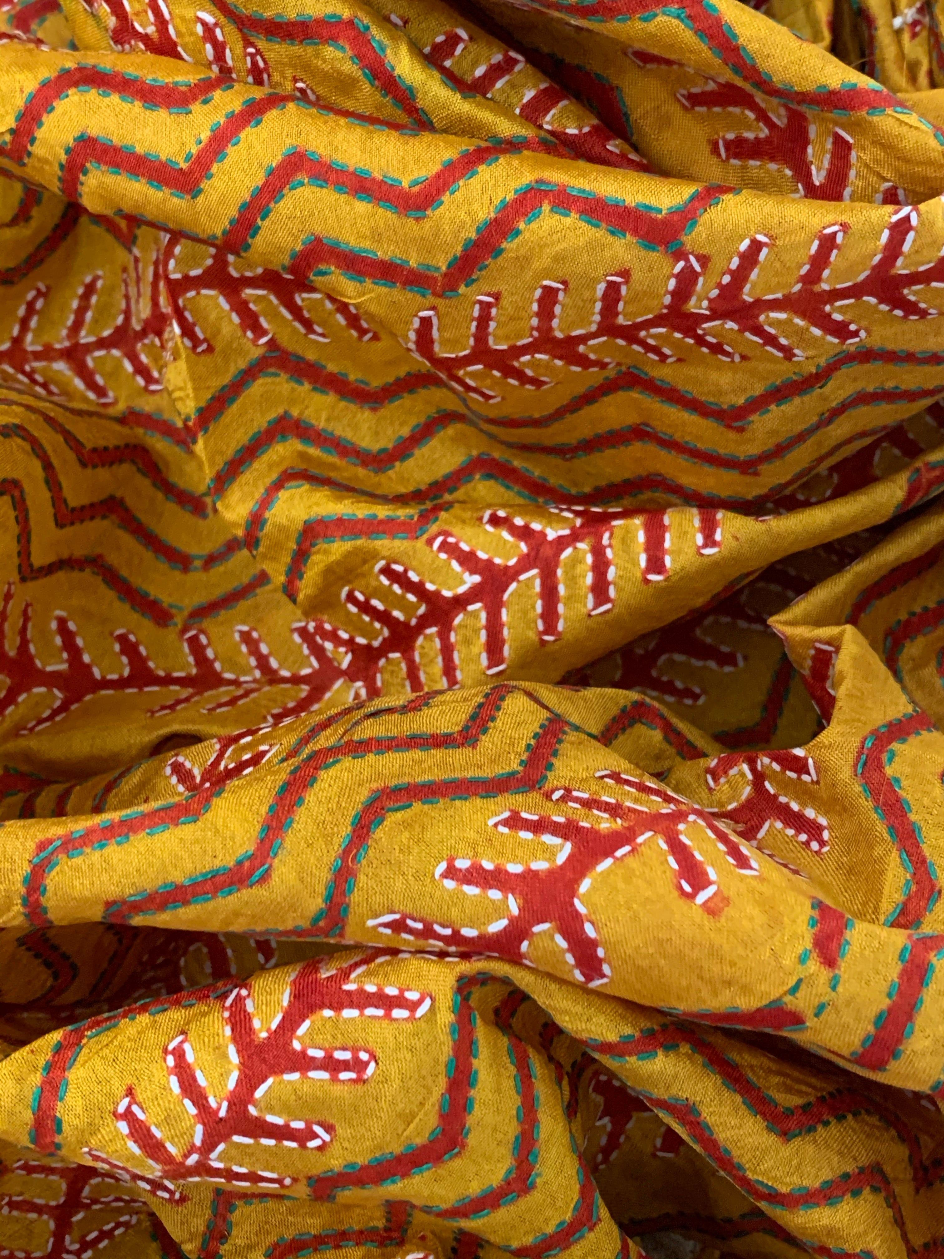 Handcrafted Kantha Cotton Silk Dupatta