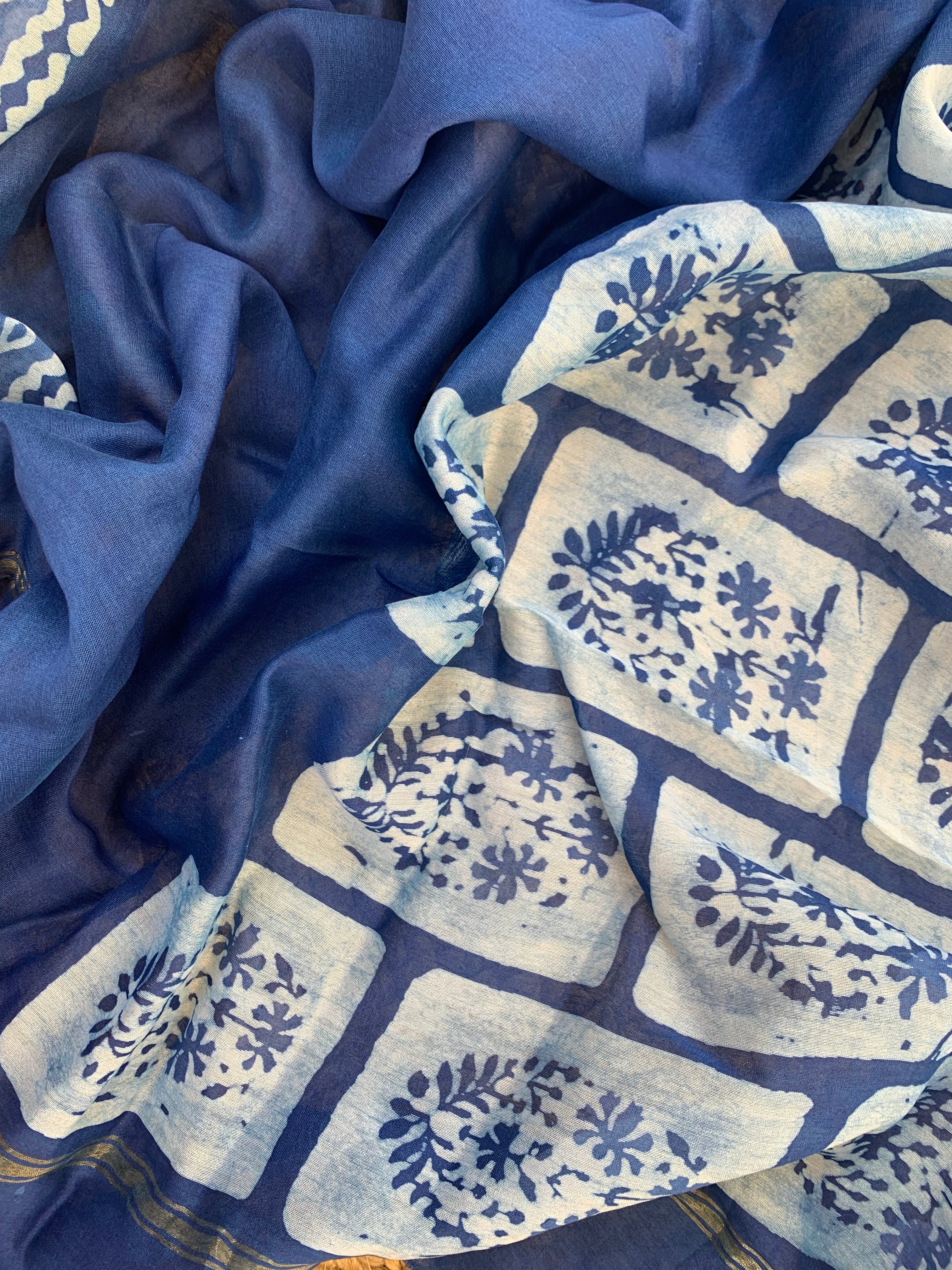 Handblock Batik Cotton Chanderi Suit