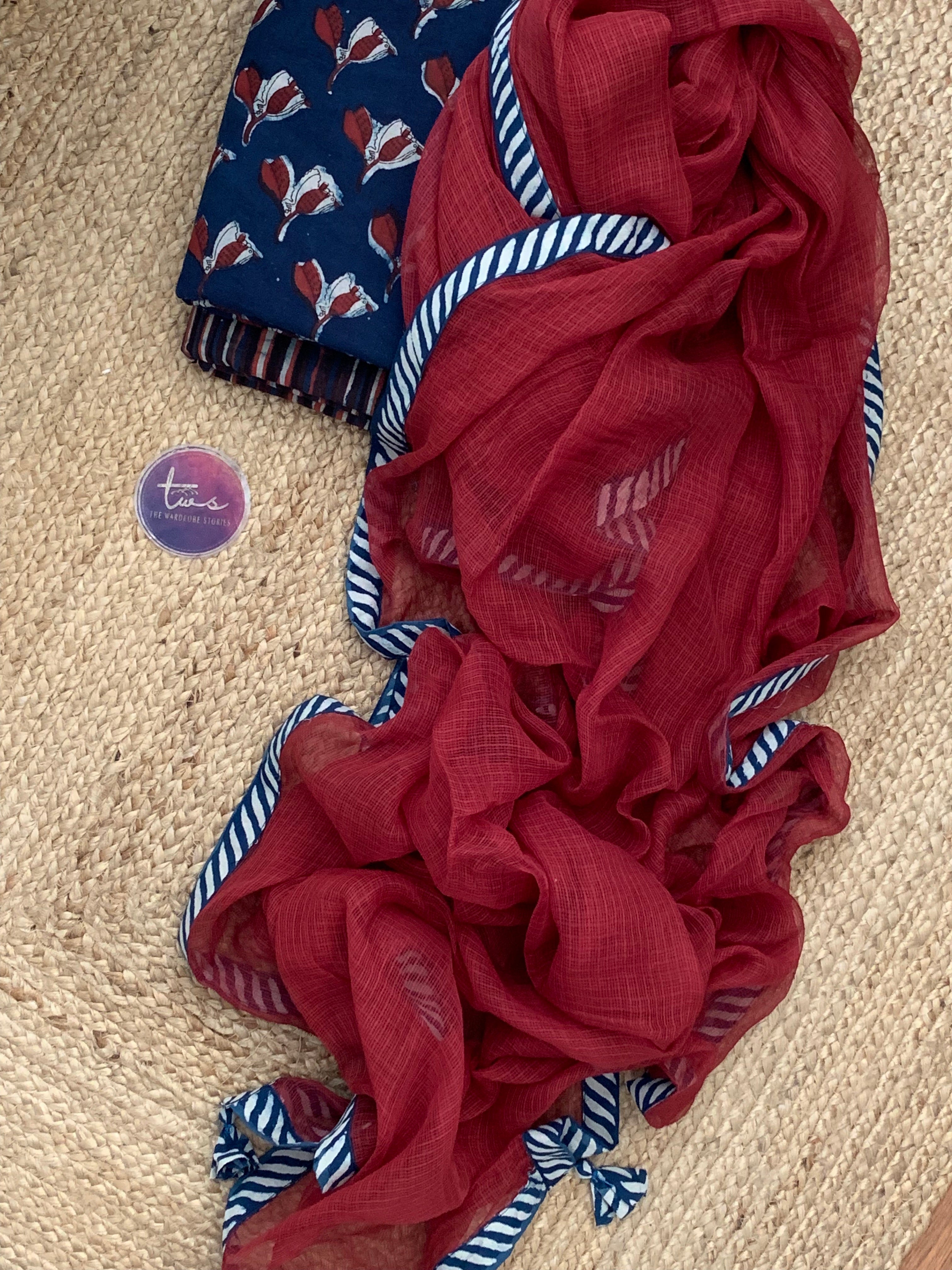 Handblock Cotton Kota Suit