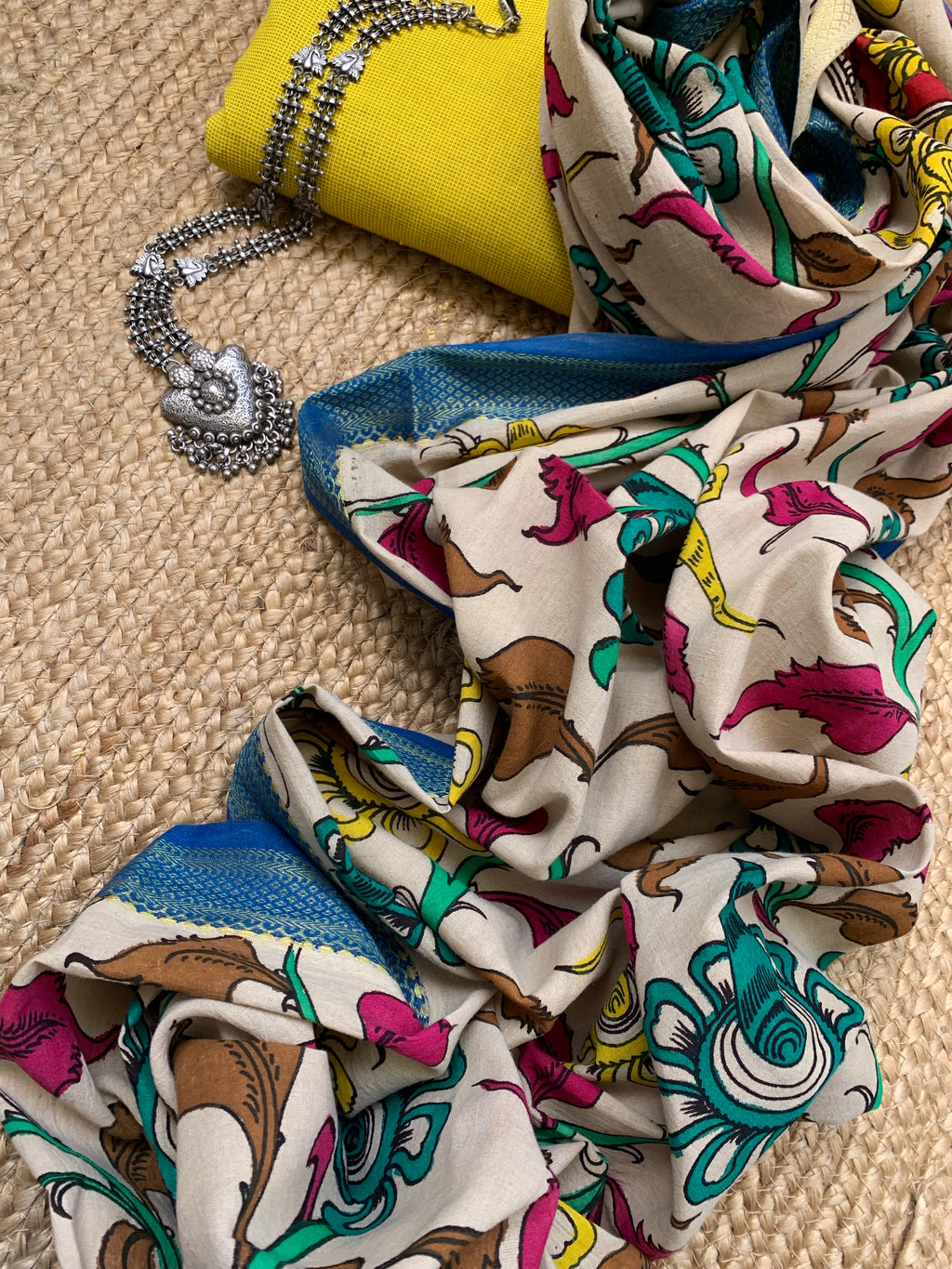 Handwoven Handcrafted Kalamkari Kurta Dupatta Set