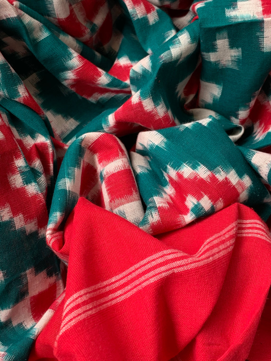 Handwoven Double Ikat Kurta  Dupatta set