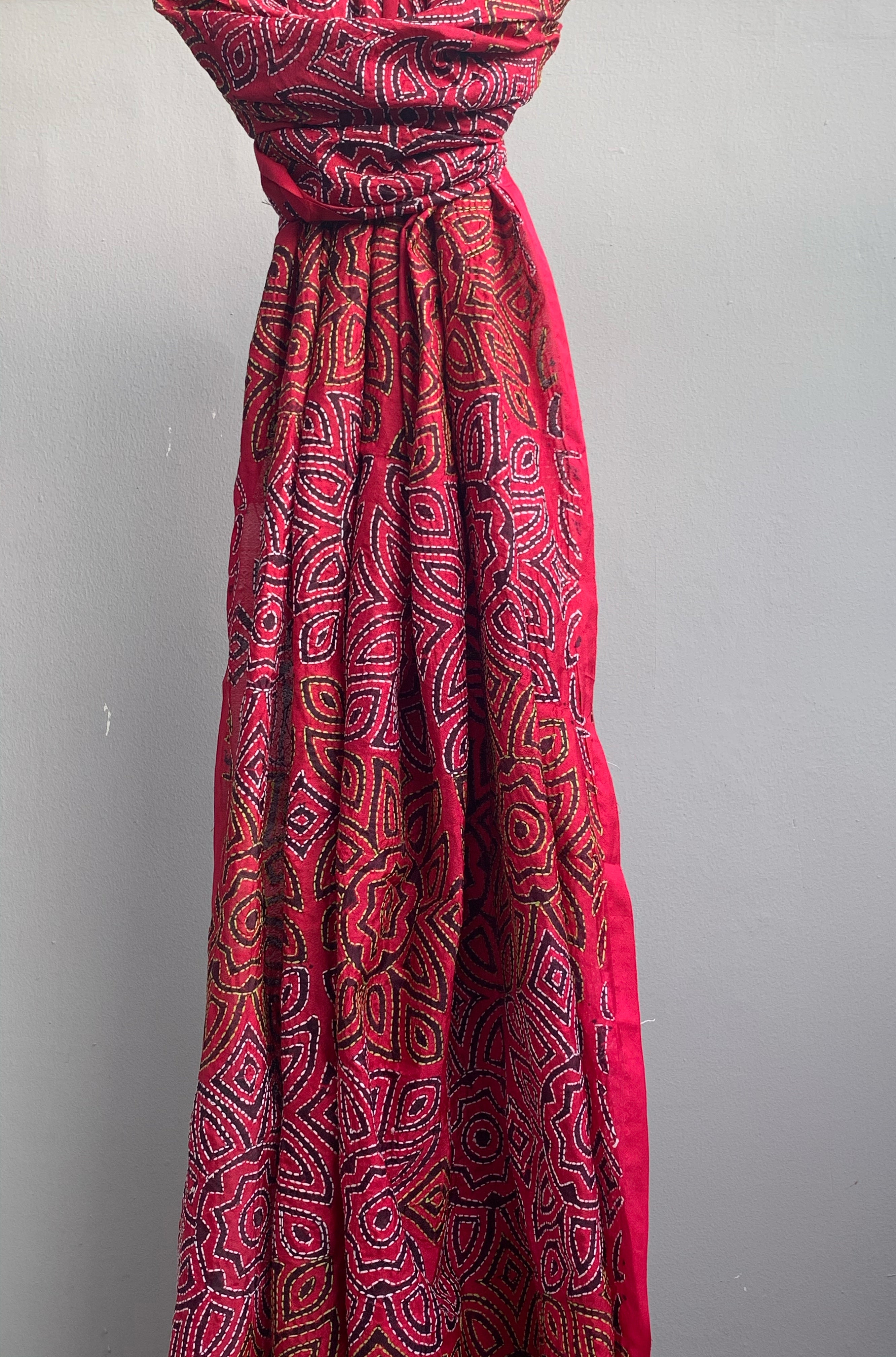 Handcrafted Kantha Cotton Silk Dupatta