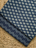 Hand Screen Print Kurta Bottom Set - Indigo