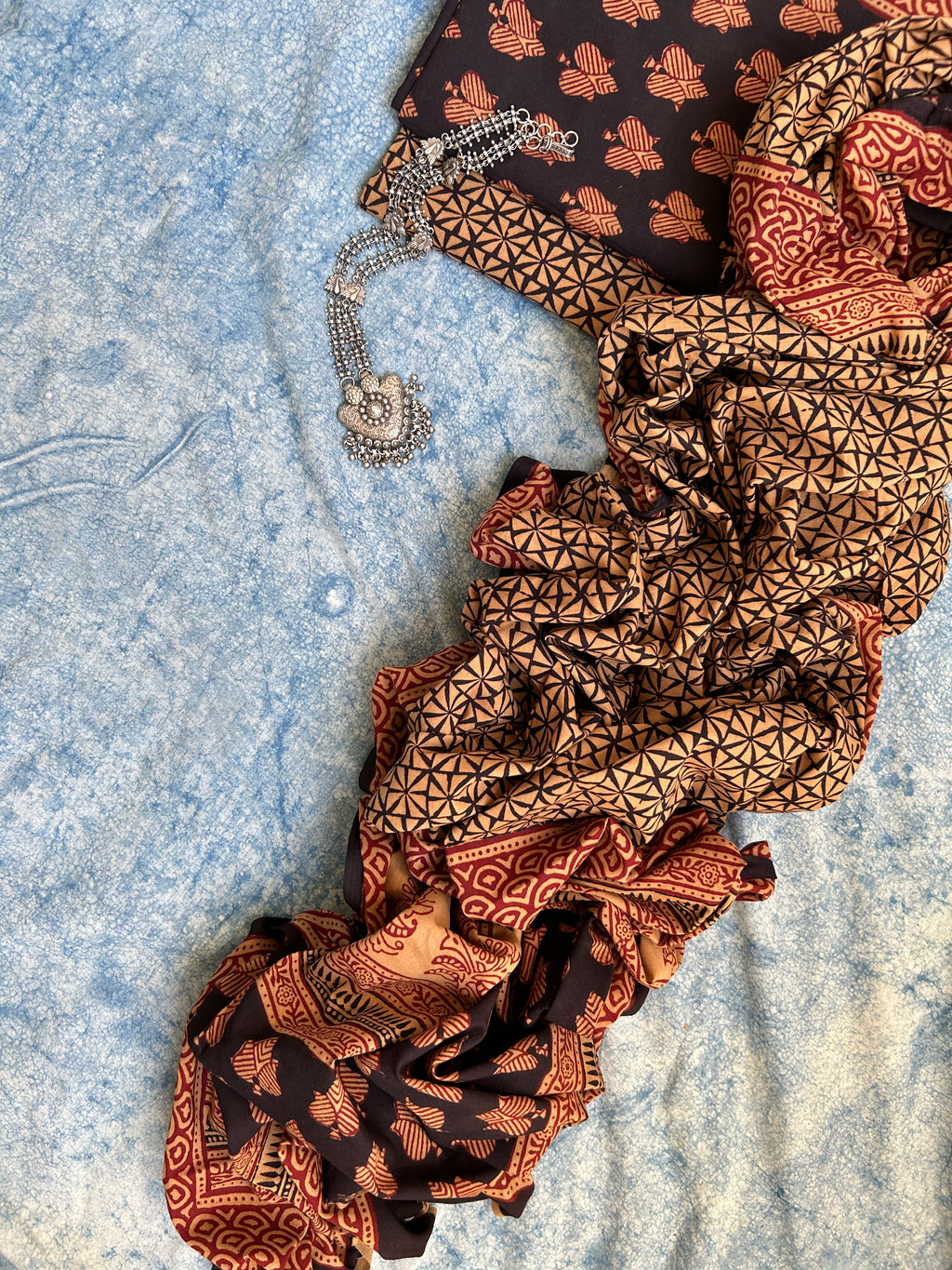 Natural Dyed Bagh Block Print Cotton Suit