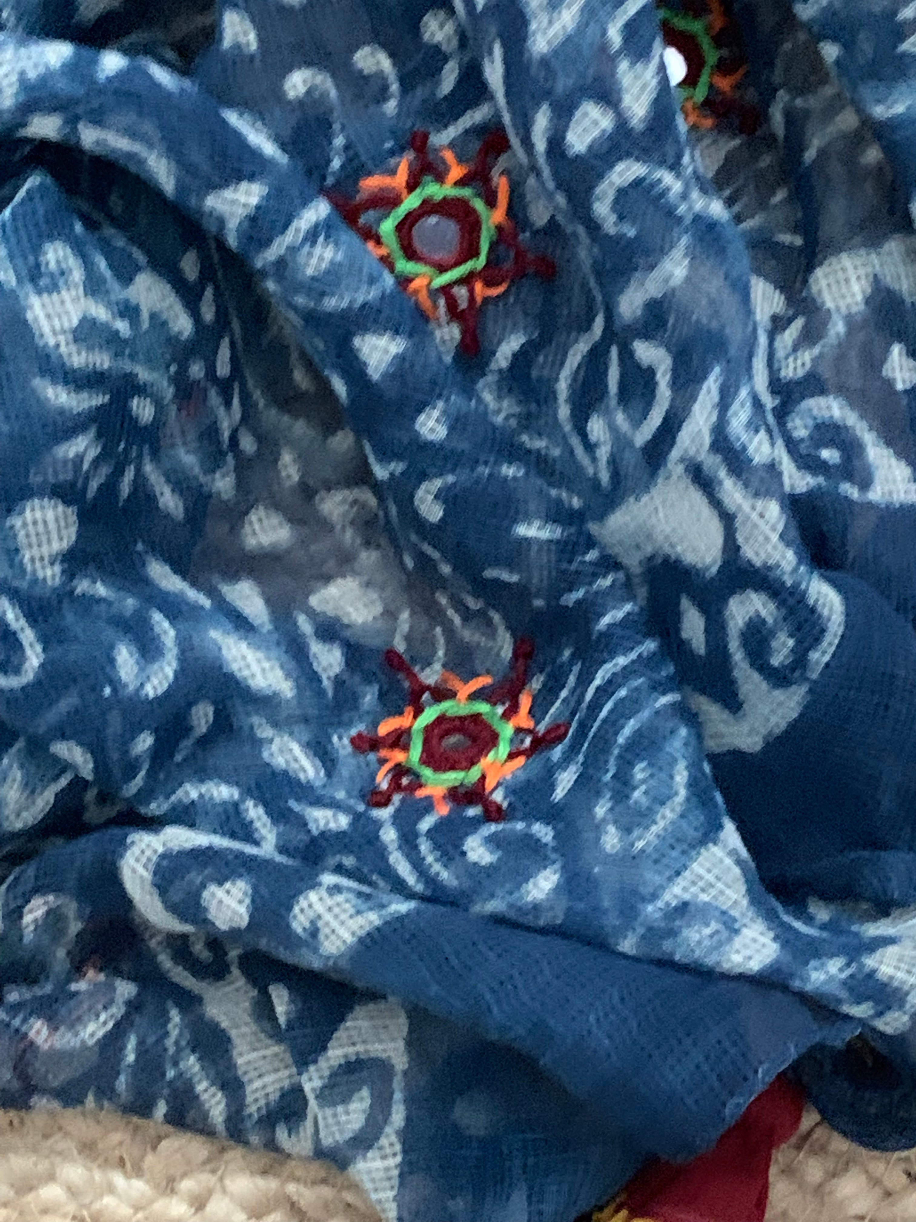 Handblock cotton kota dupatta set
