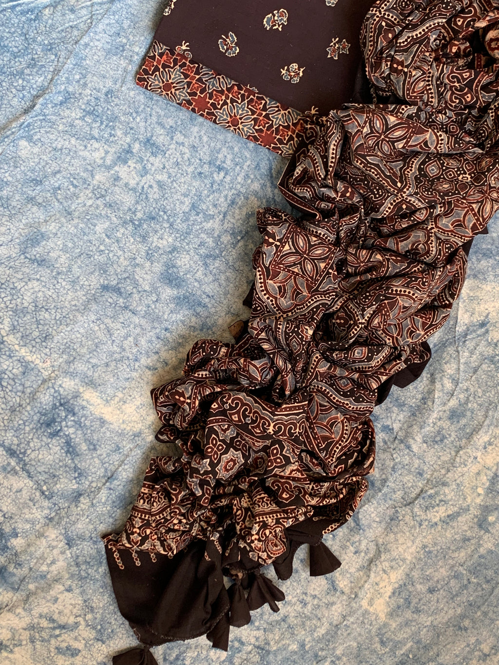 Natural Dyes Handblock Ajrakh Cotton Suit