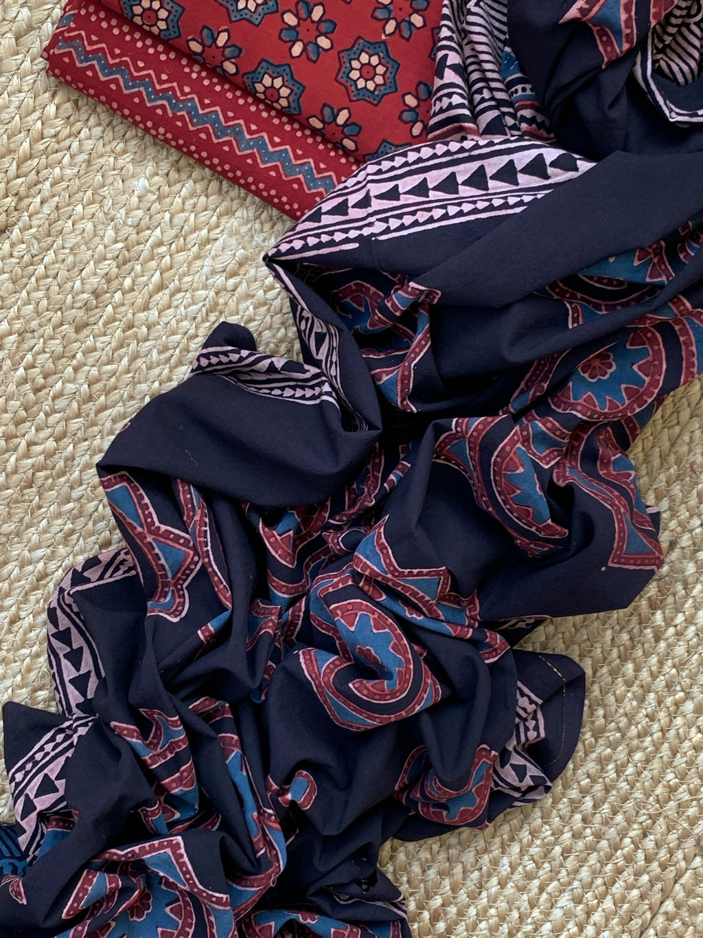Natural Dyes Handblock Ajrakh Cotton Suit