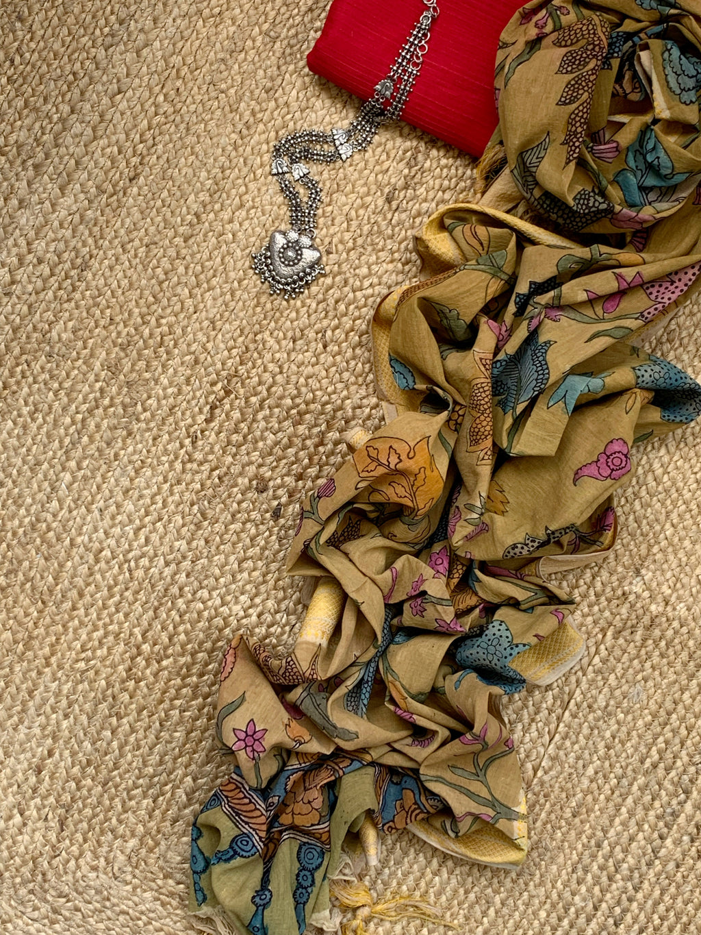 Handwoven Handcrafted Kalamkari Kurta Dupatta Set