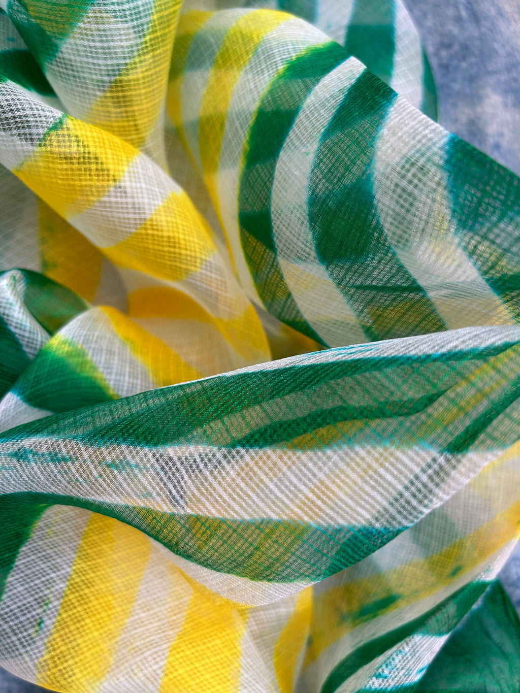 Handcrafted Tie-Dye Silk Kota Doria Dupatta