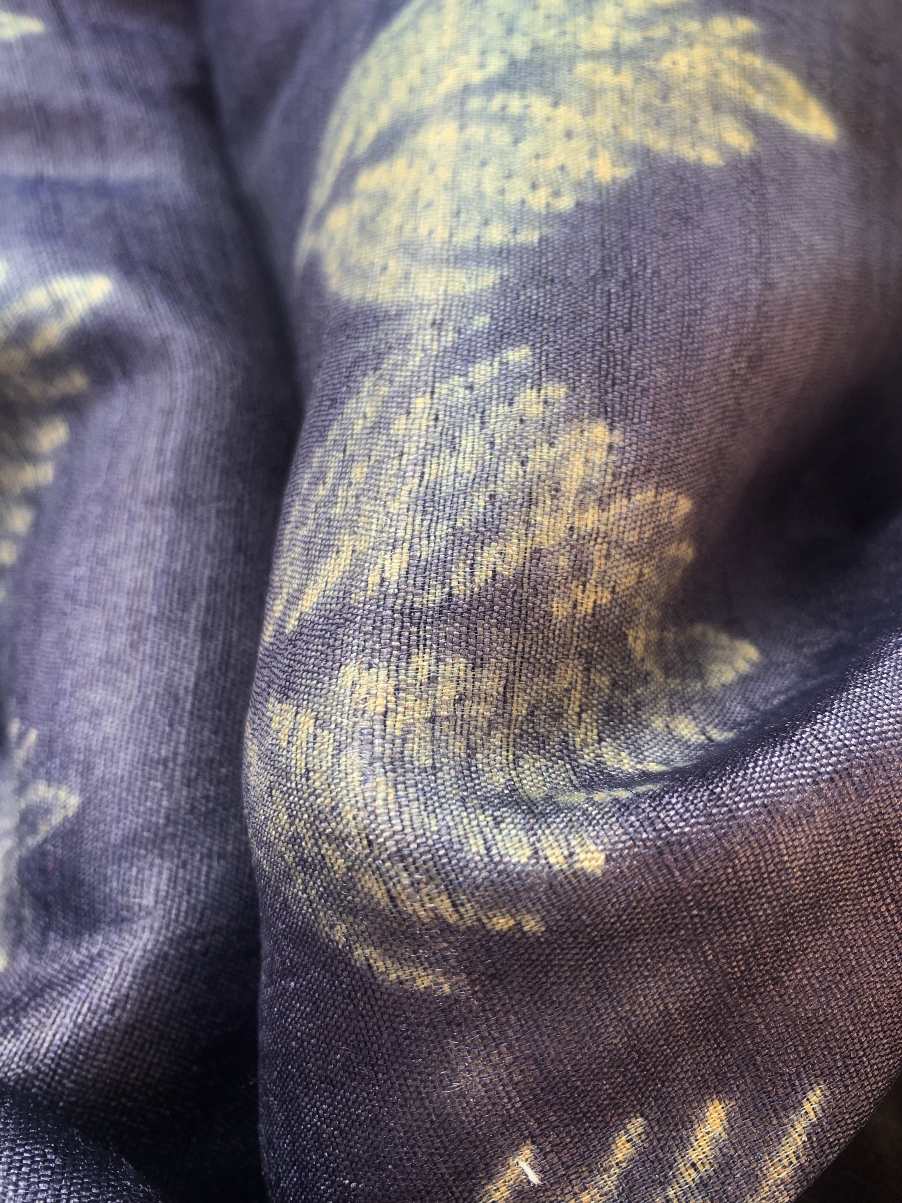 Handwoven & Handmade Tussar Shibori Kurta Dupatta Set - Blue