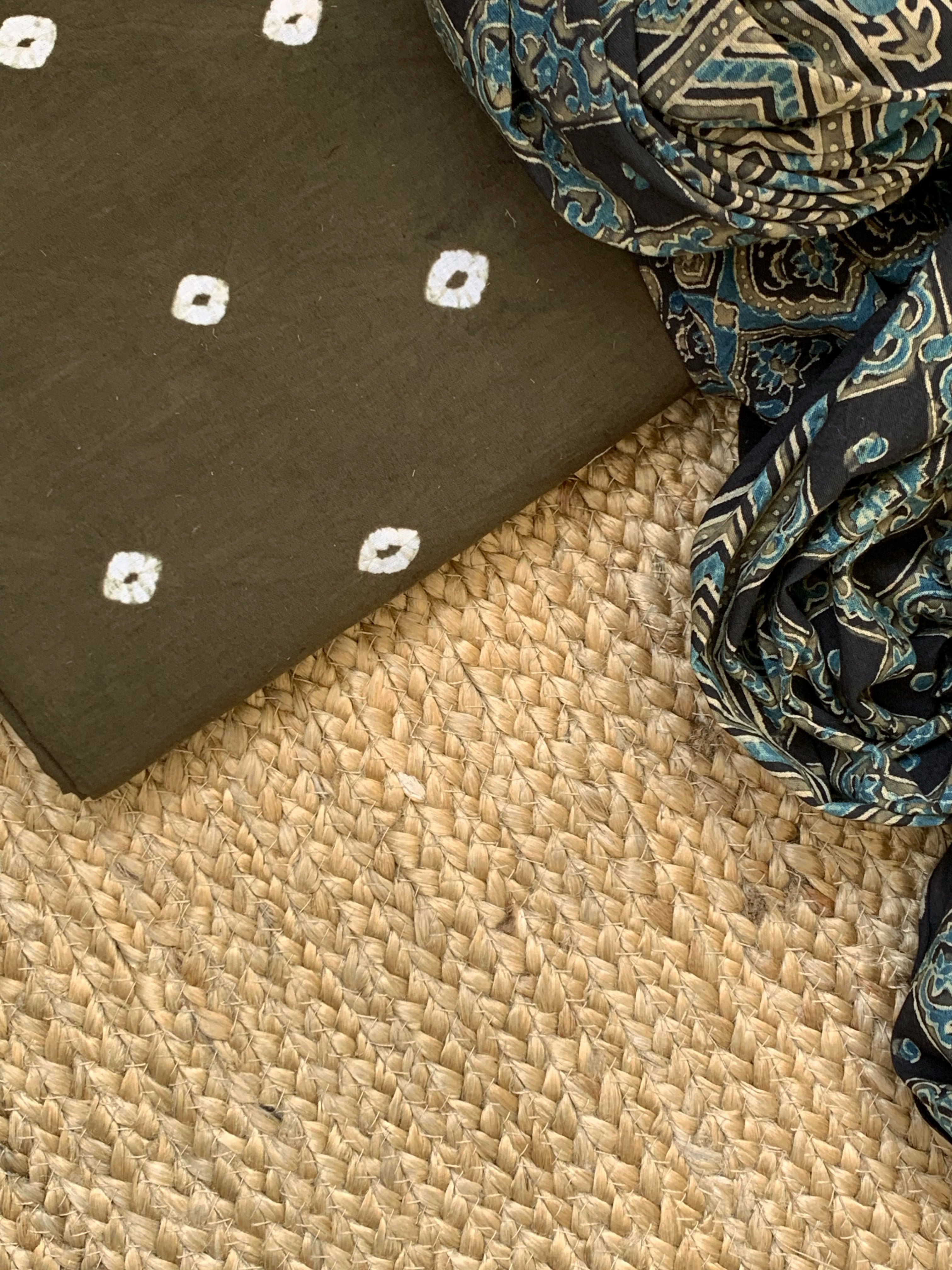 Handcrafted Bandhani Ajrakh Cotton Suit