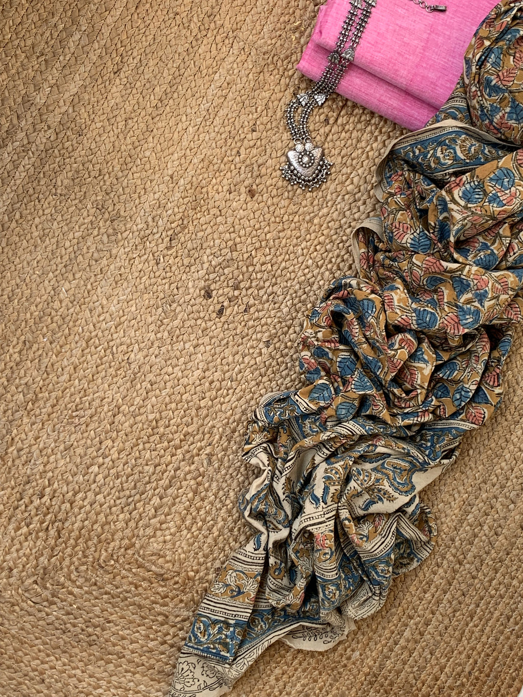 Handwoven Handcrafted Kalamkari Kurta Dupatta Set