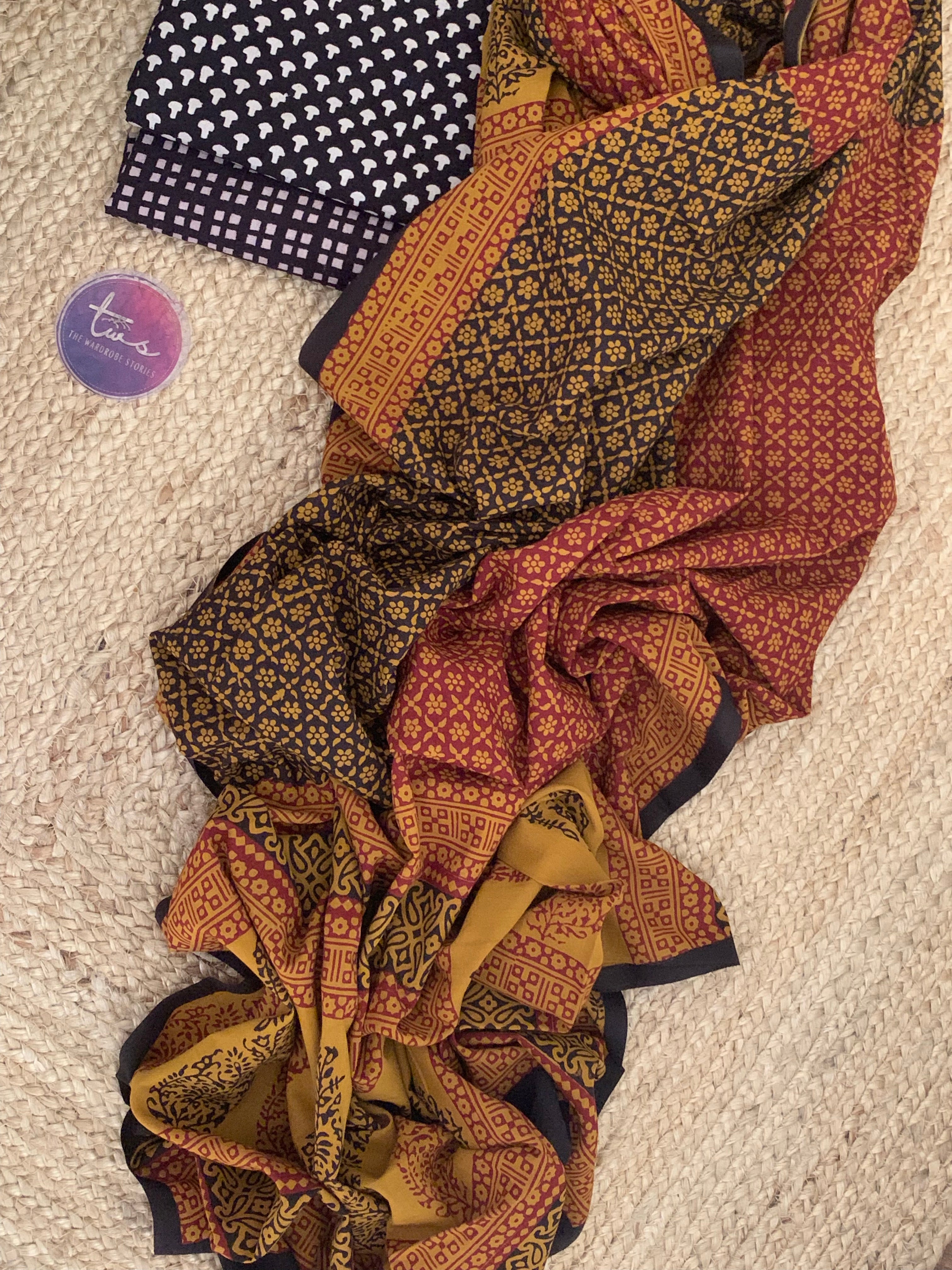 Natural Dyed Bagh Handblock Cotton Suit