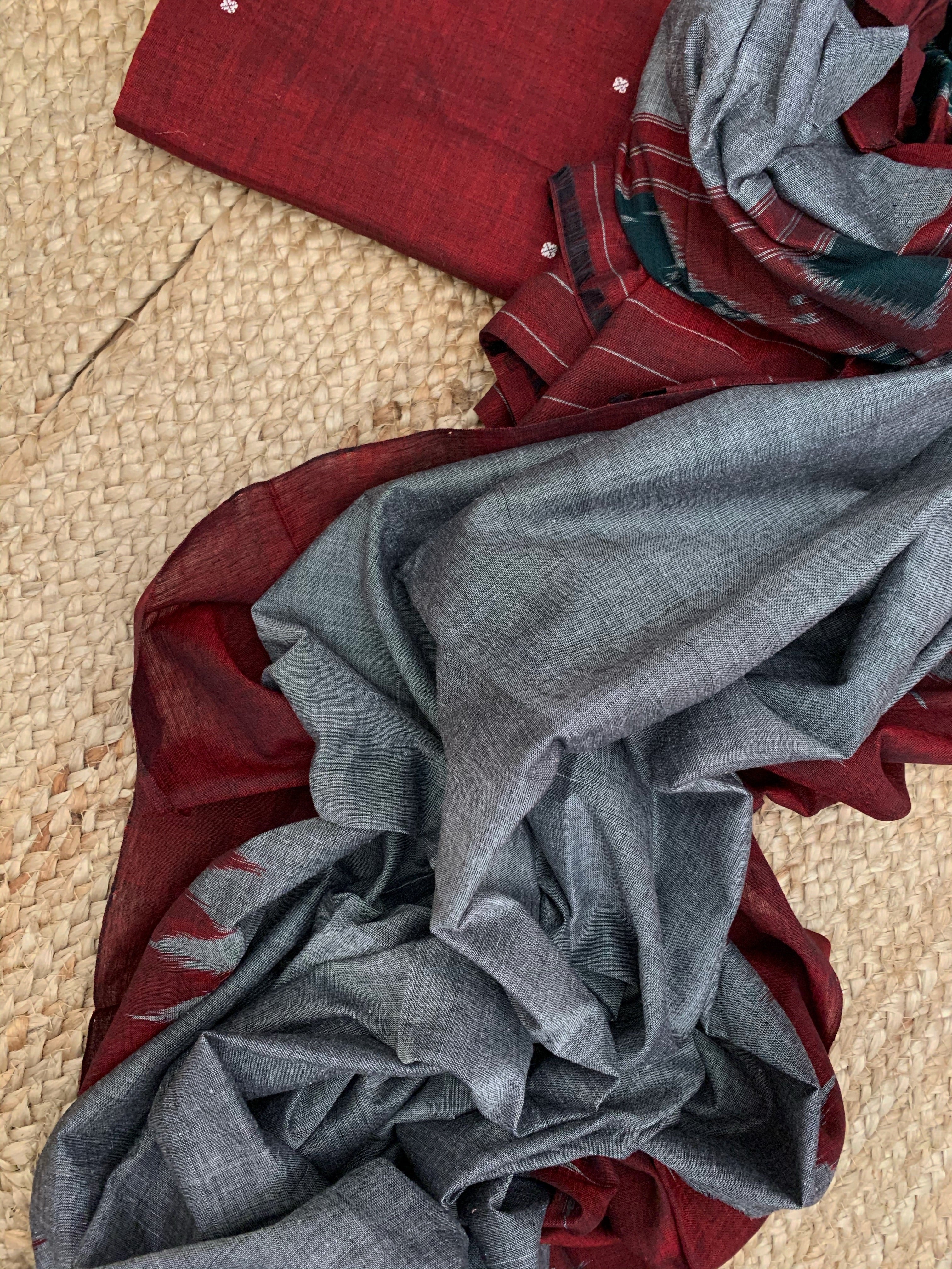 Handwoven Nuapatna Kurta Dupatta Set