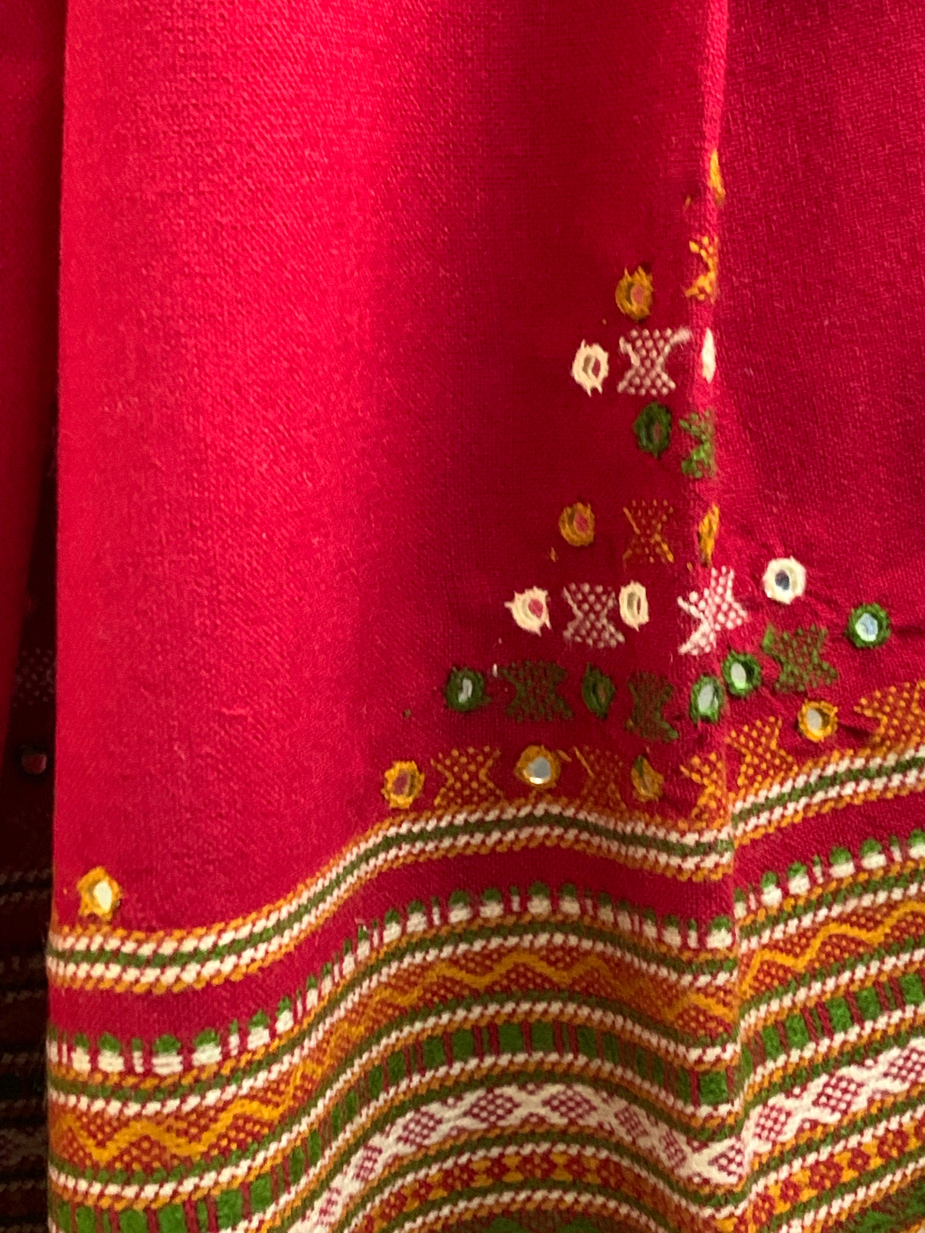 Mirror Work Handwoven Woollen Shawl