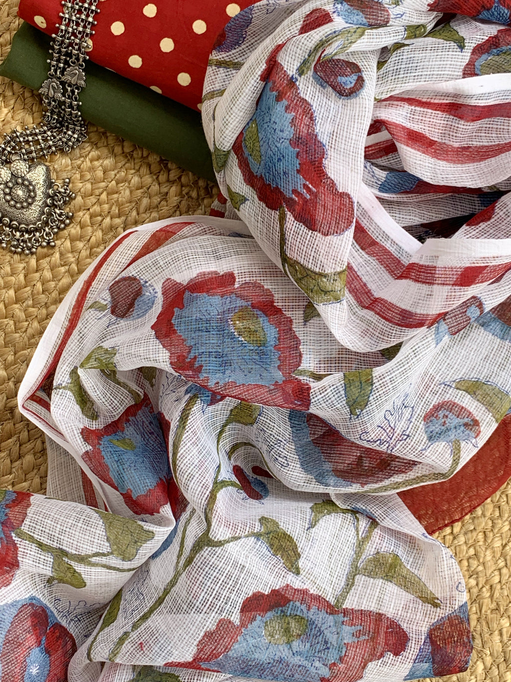 Handcrafted Cotton Kota Dupatta Suit