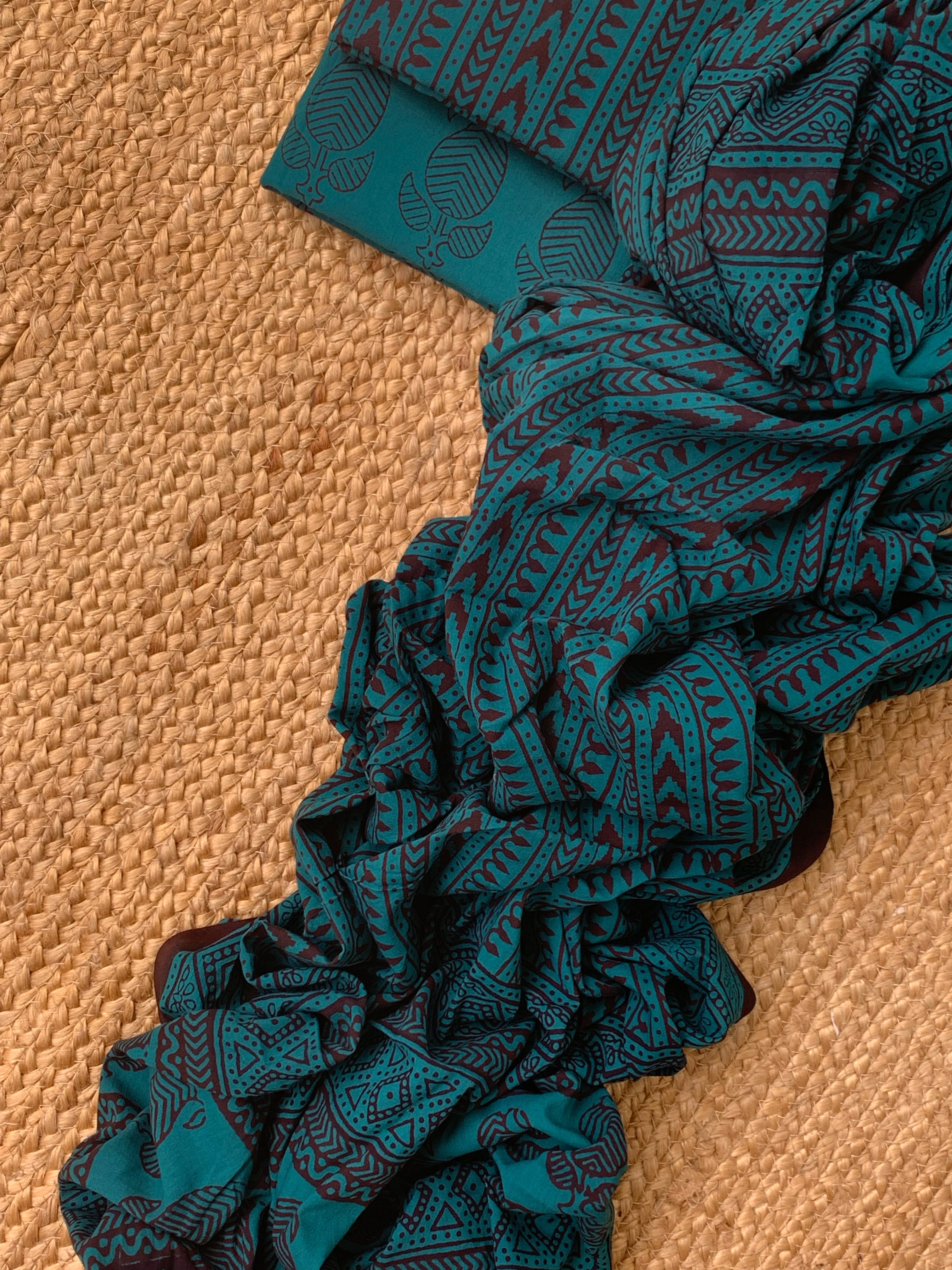 Natural Dyed Bagh Block Print Cotton Suit