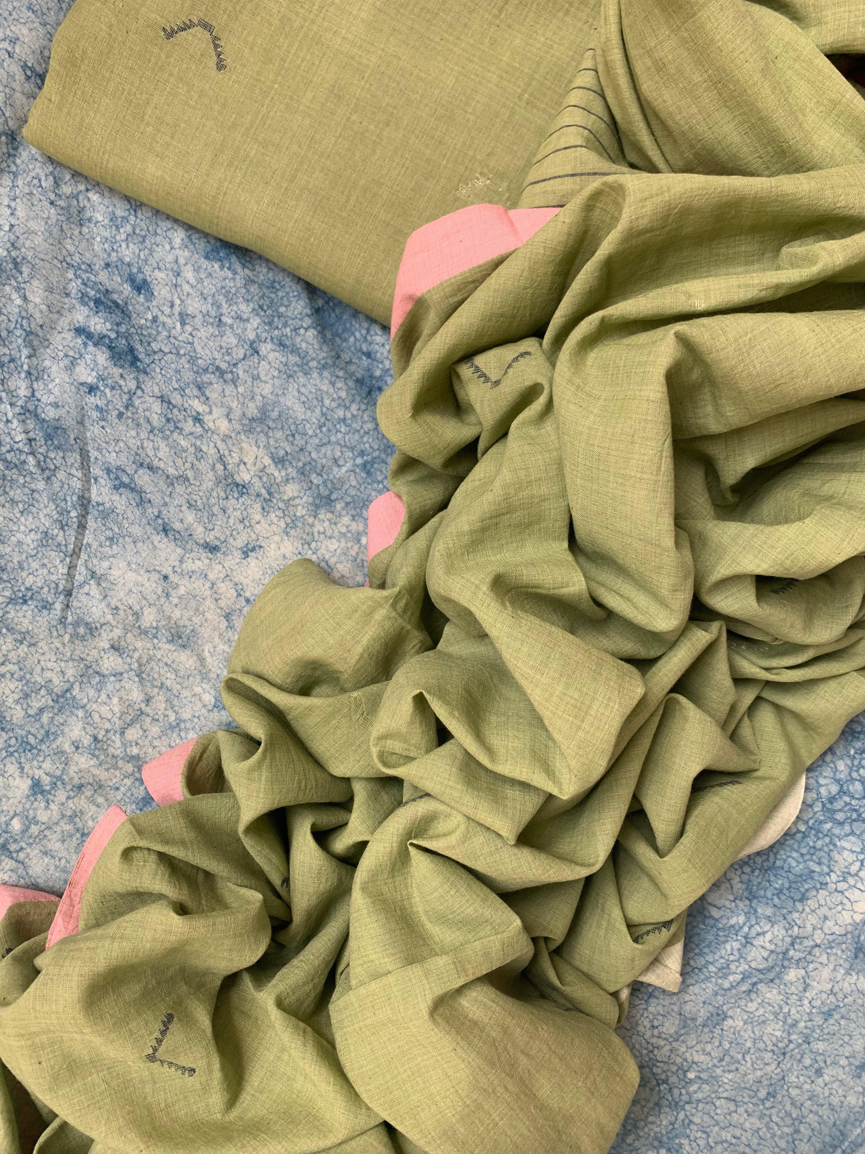 Jade- Handwoven Bengal Jamdani Kurta Dupatta set