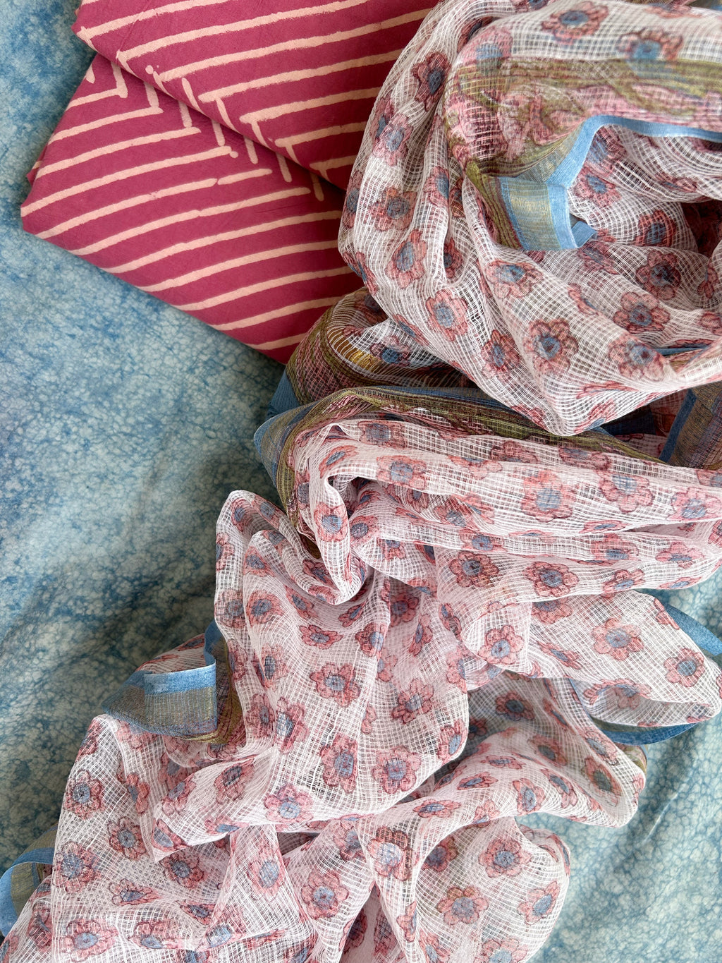 Handcrafted Cotton Kota Dupatta Suit