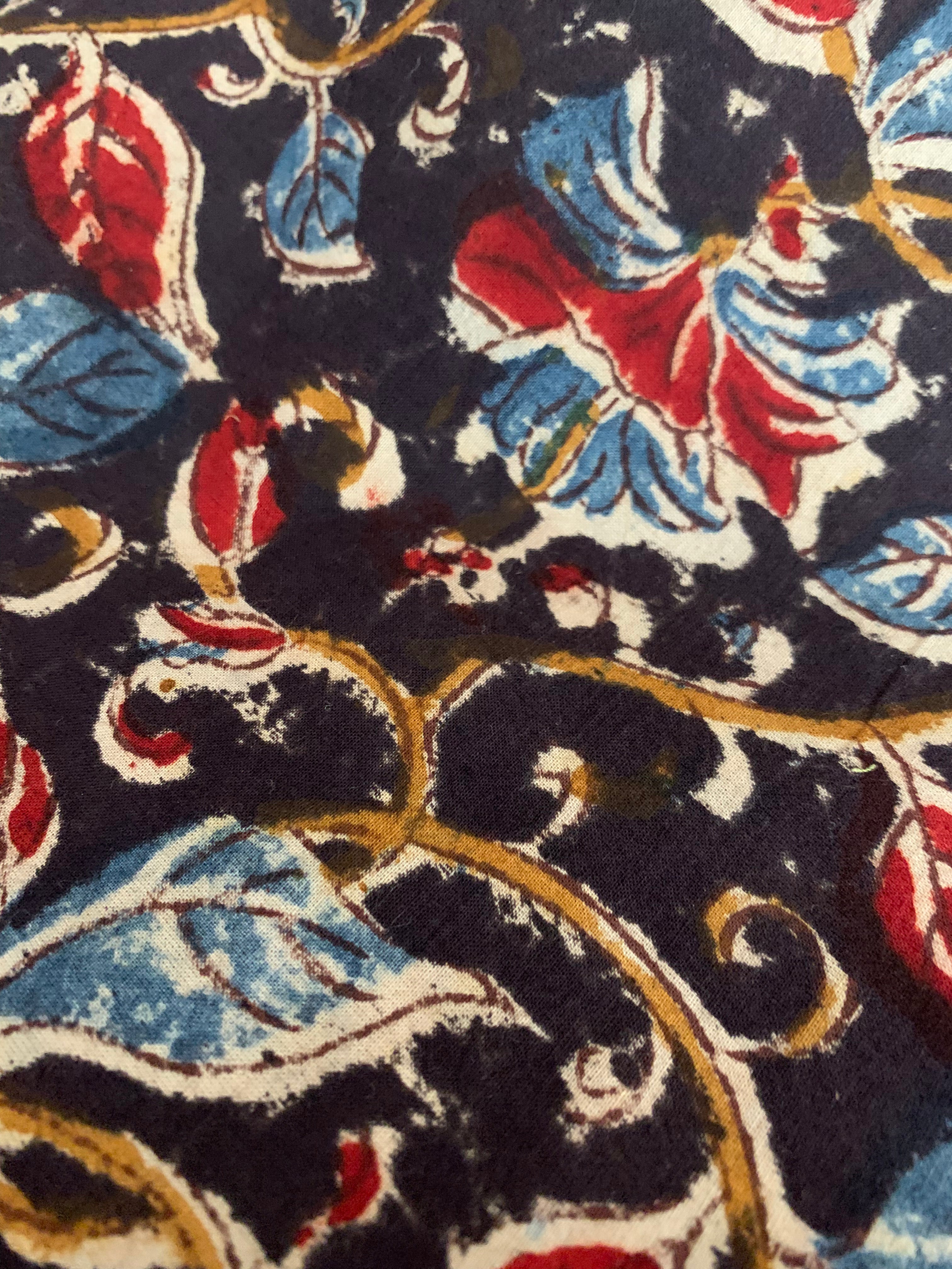 Hand Block Printed Kalamkari Natural Dyed Kurta Bottom Set