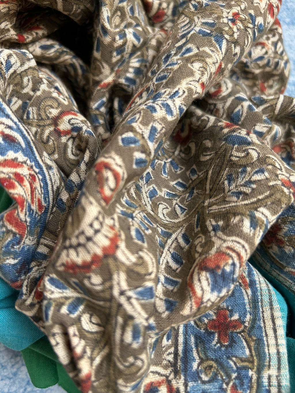 Handwoven Handcrafted Ikat Kalamkari Kurta Dupatta Set