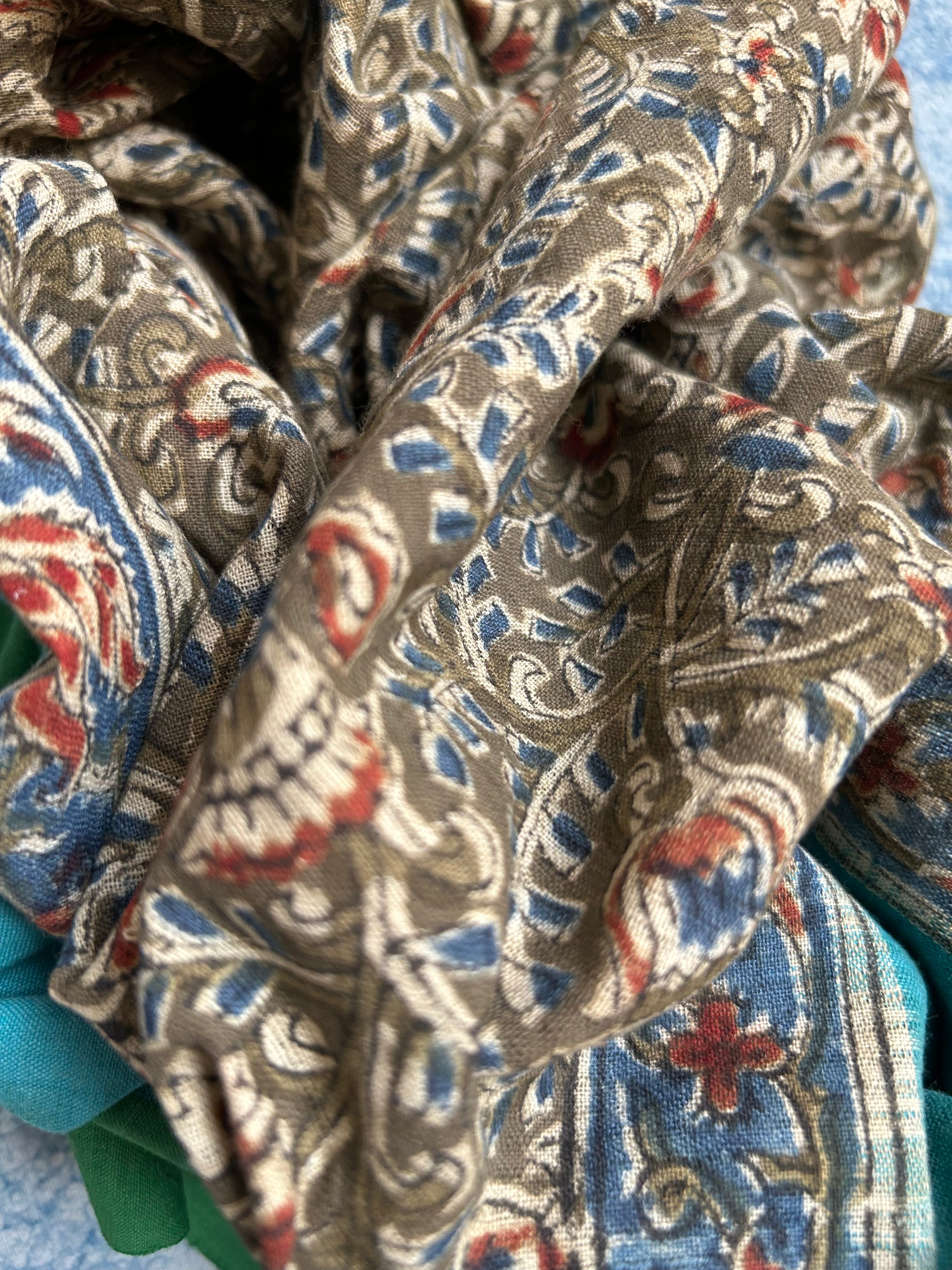 Handwoven Handcrafted Ikat Kalamkari Kurta Dupatta Set