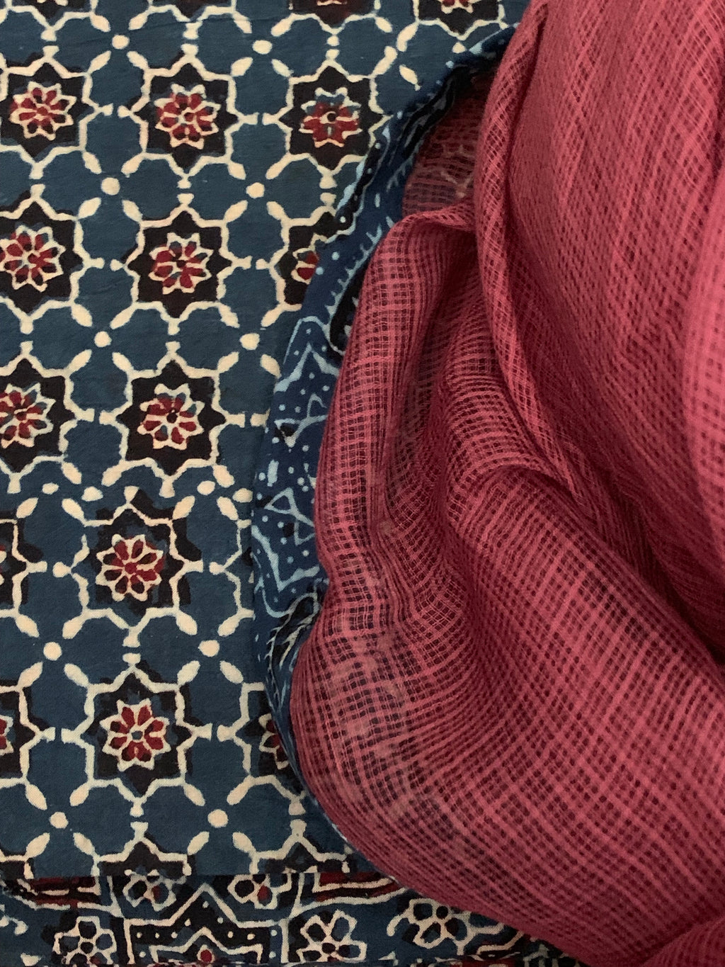 Handblock Ajrakh Cotton Kota Suit