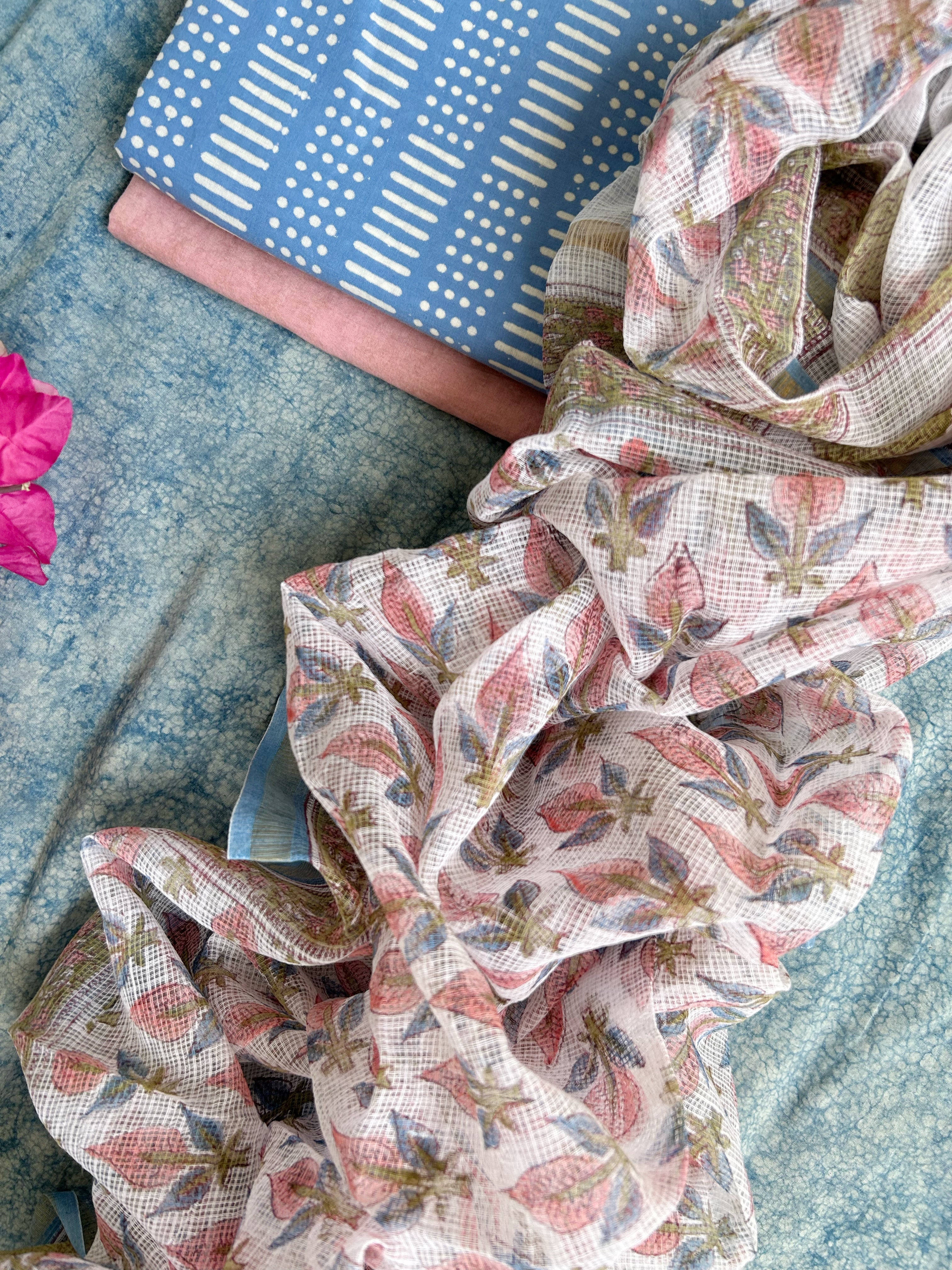 Handcrafted Cotton Kota Dupatta Suit