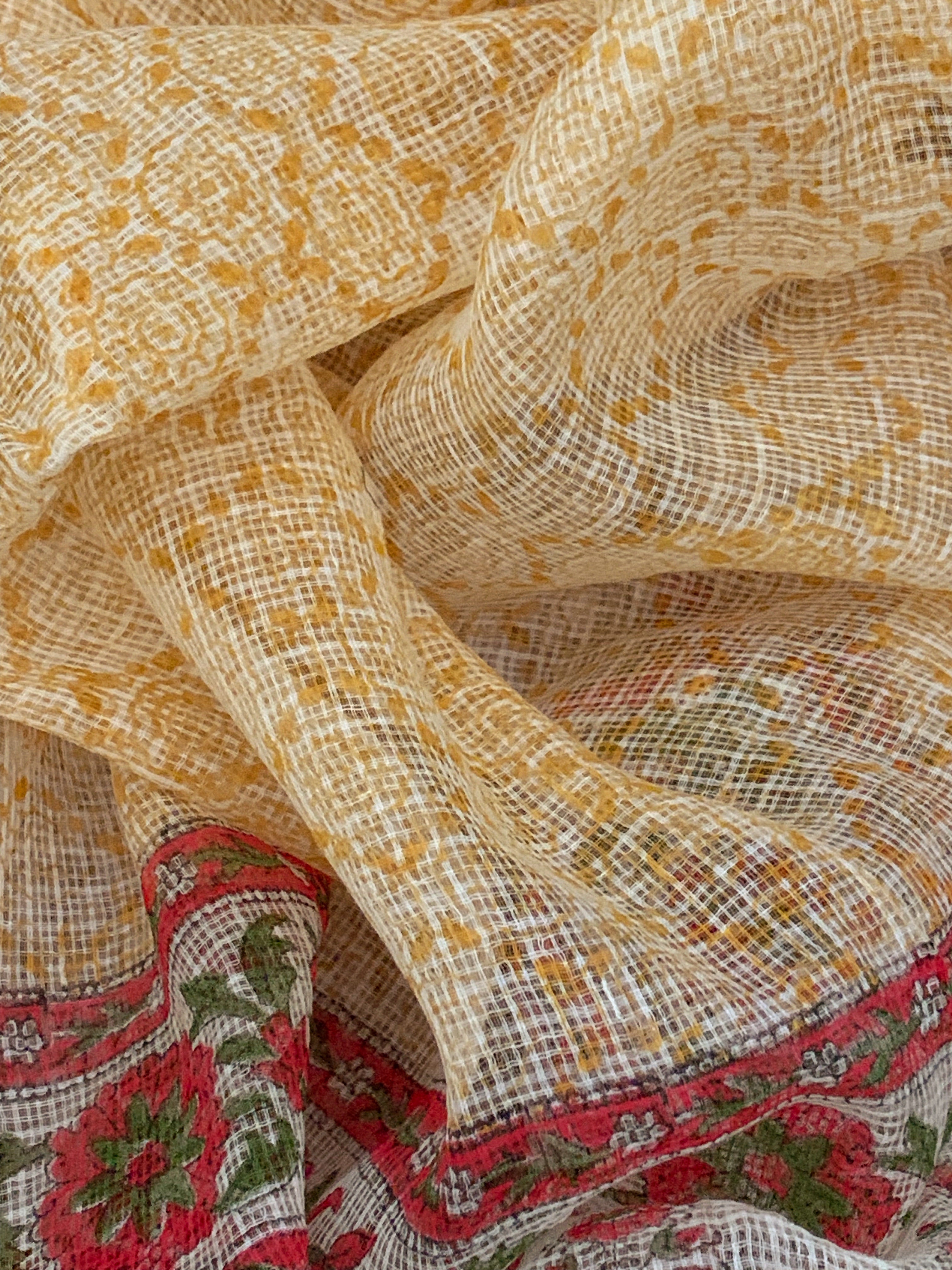 Pastel Yellow Handcrafted Kota Suit